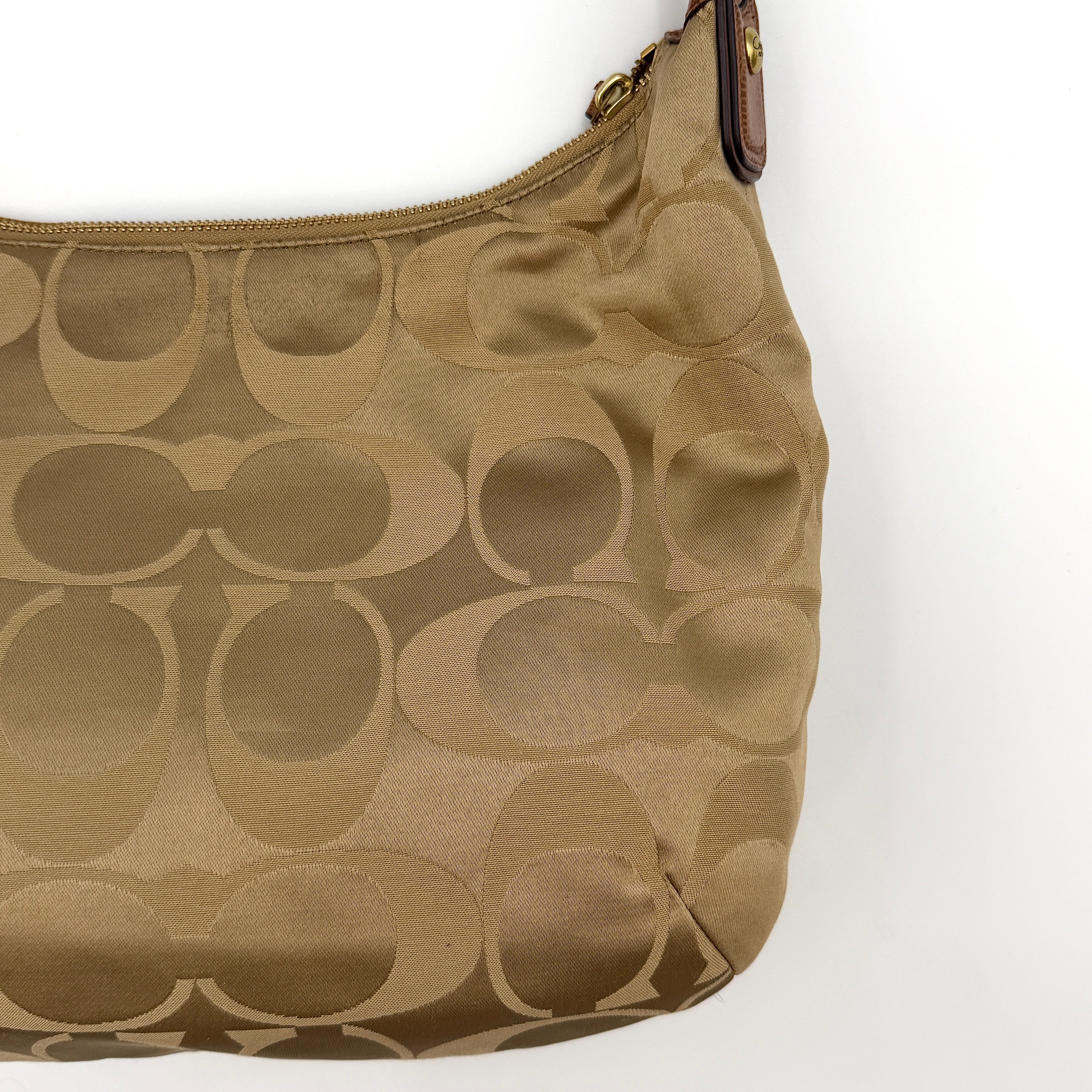 Coach 2Way Kristin Hobo Shoulder Bag Beige/Brown