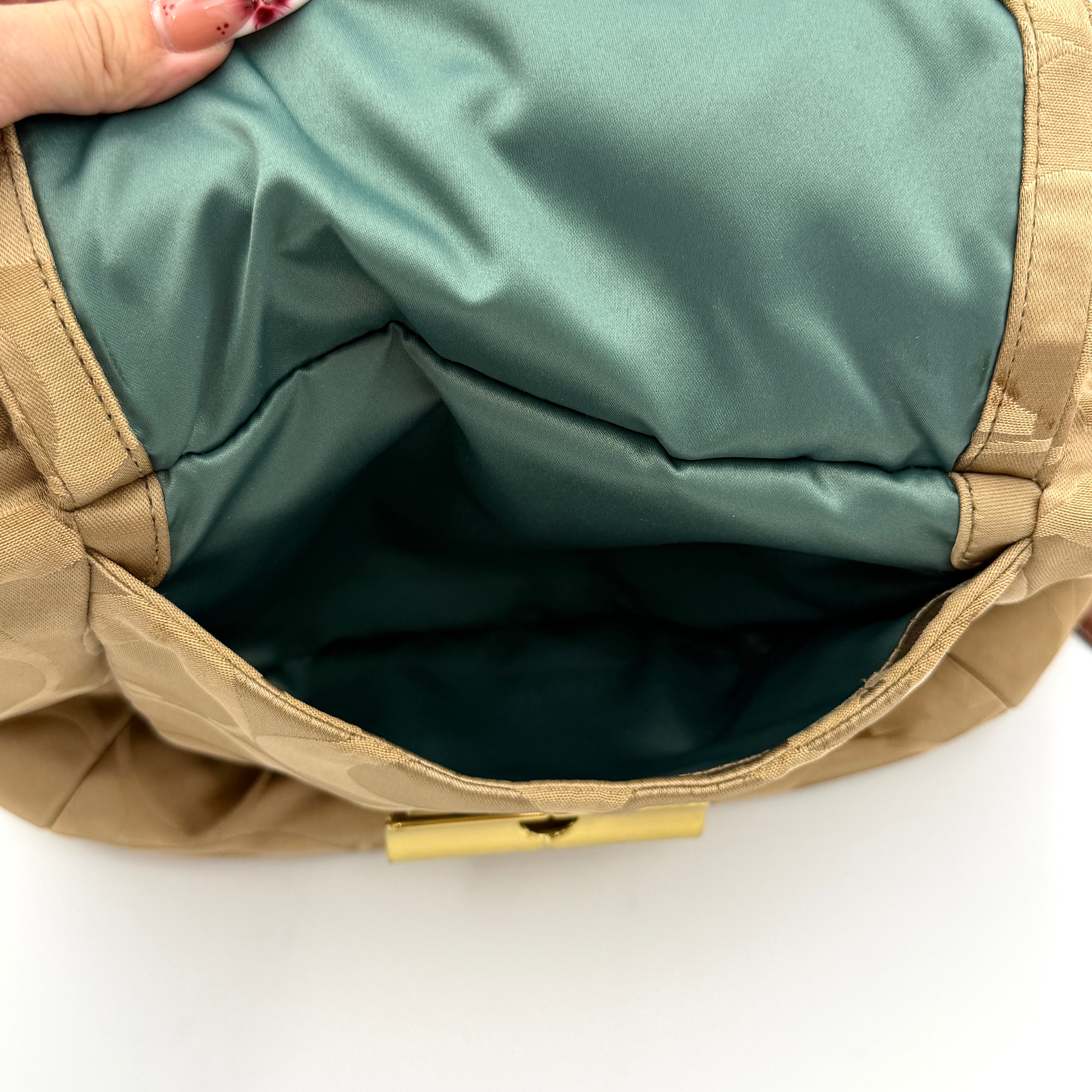 Coach 2Way Kristin Hobo Shoulder Bag Beige/Brown