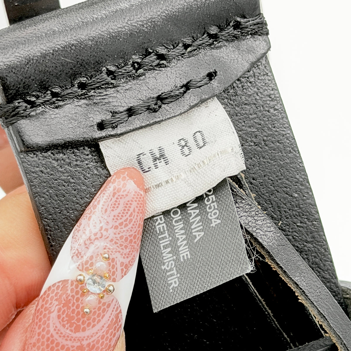 Diesel B-1DR Leather Belt Black