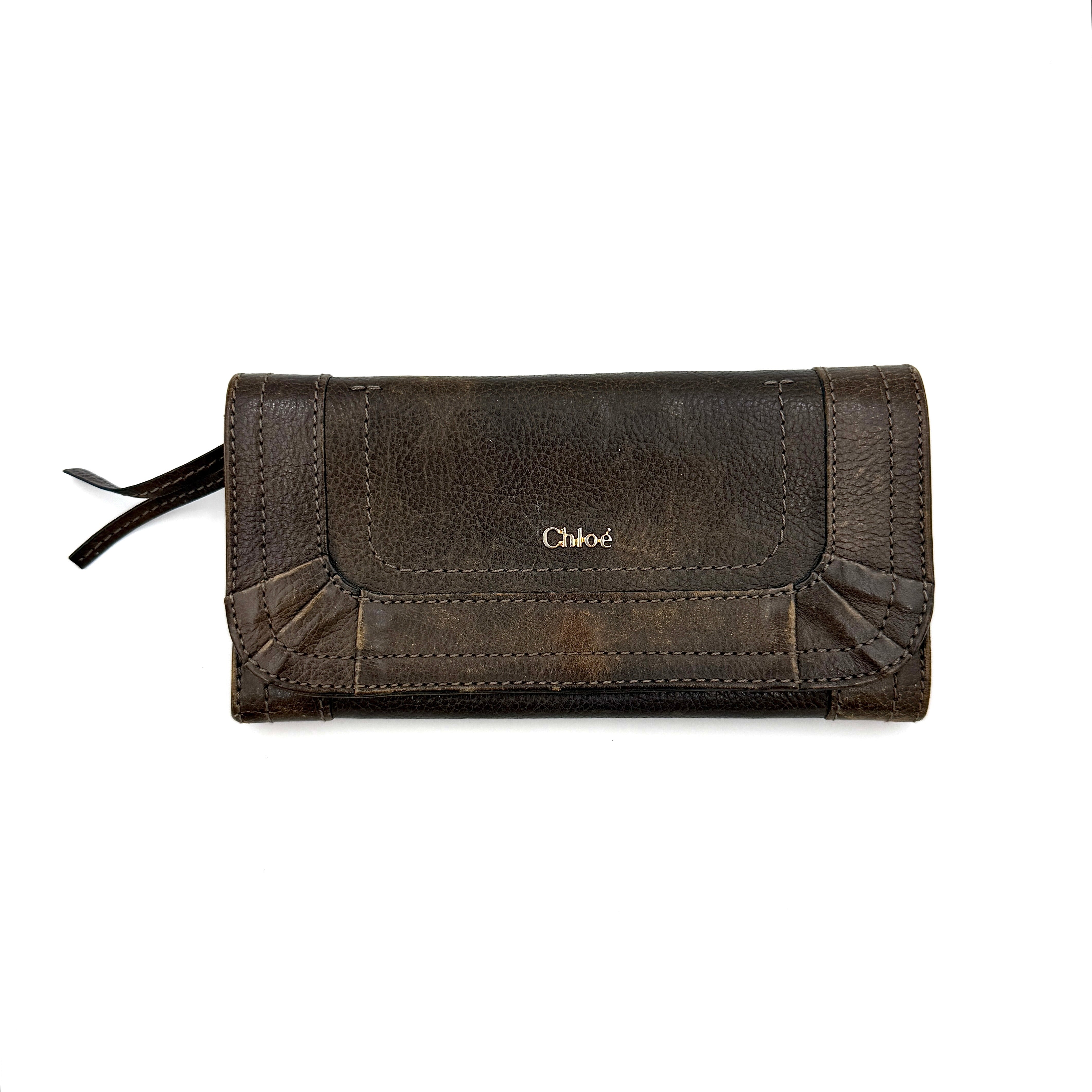 Chloe Paraty Long Wallet Brown