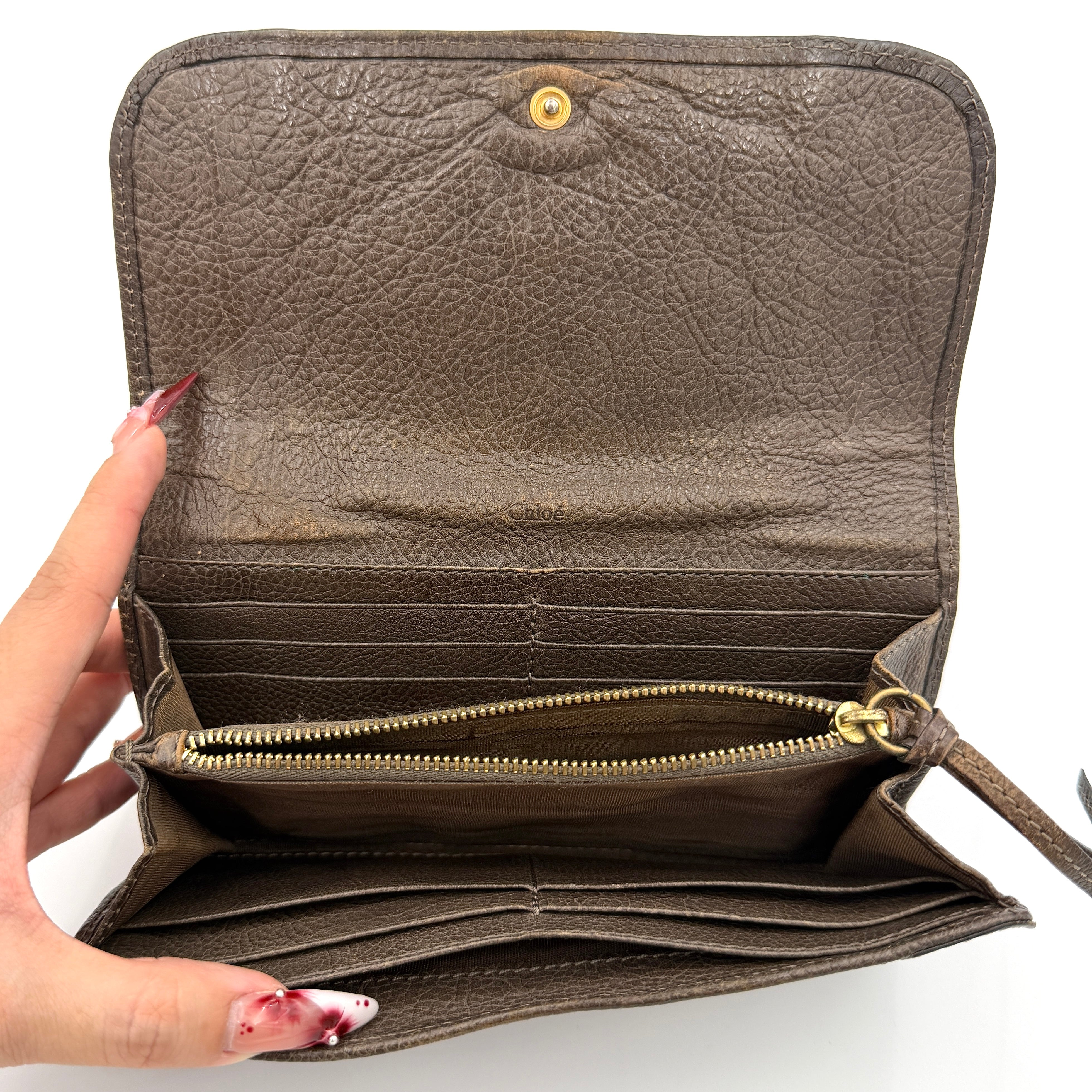 Chloe Paraty Long Wallet Brown