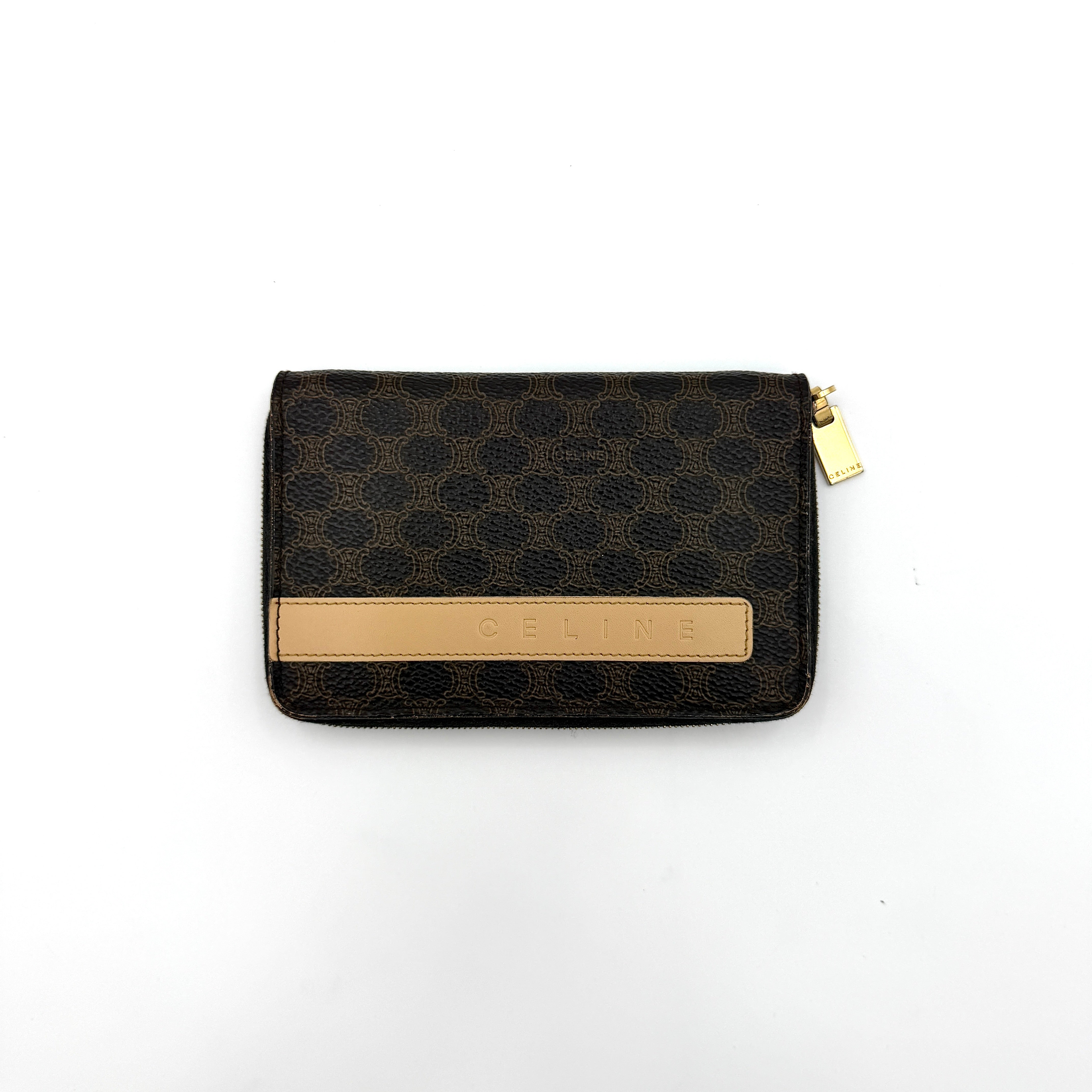 Celine Macadam Zip Wallet Brown