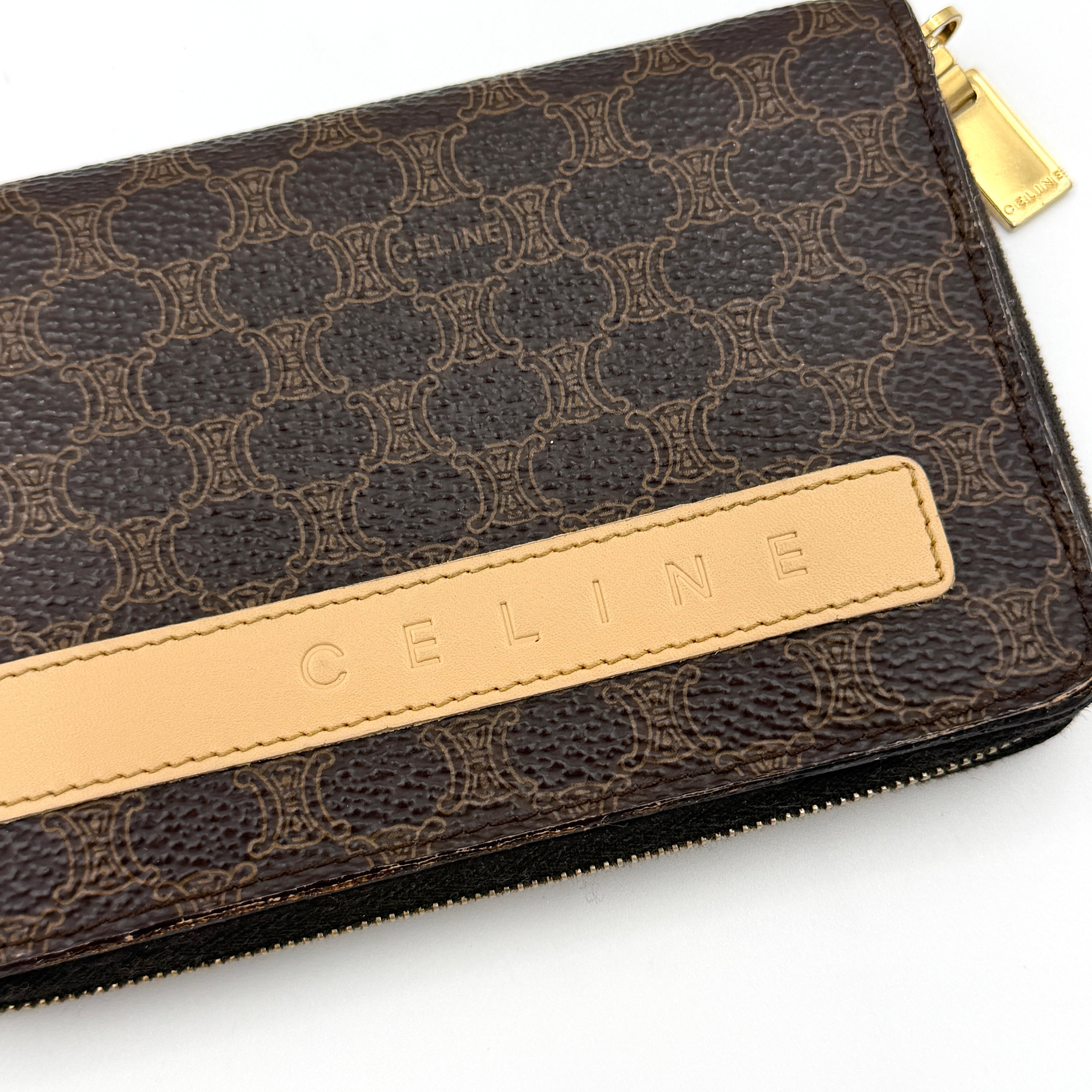 Celine Macadam Zip Wallet Brown