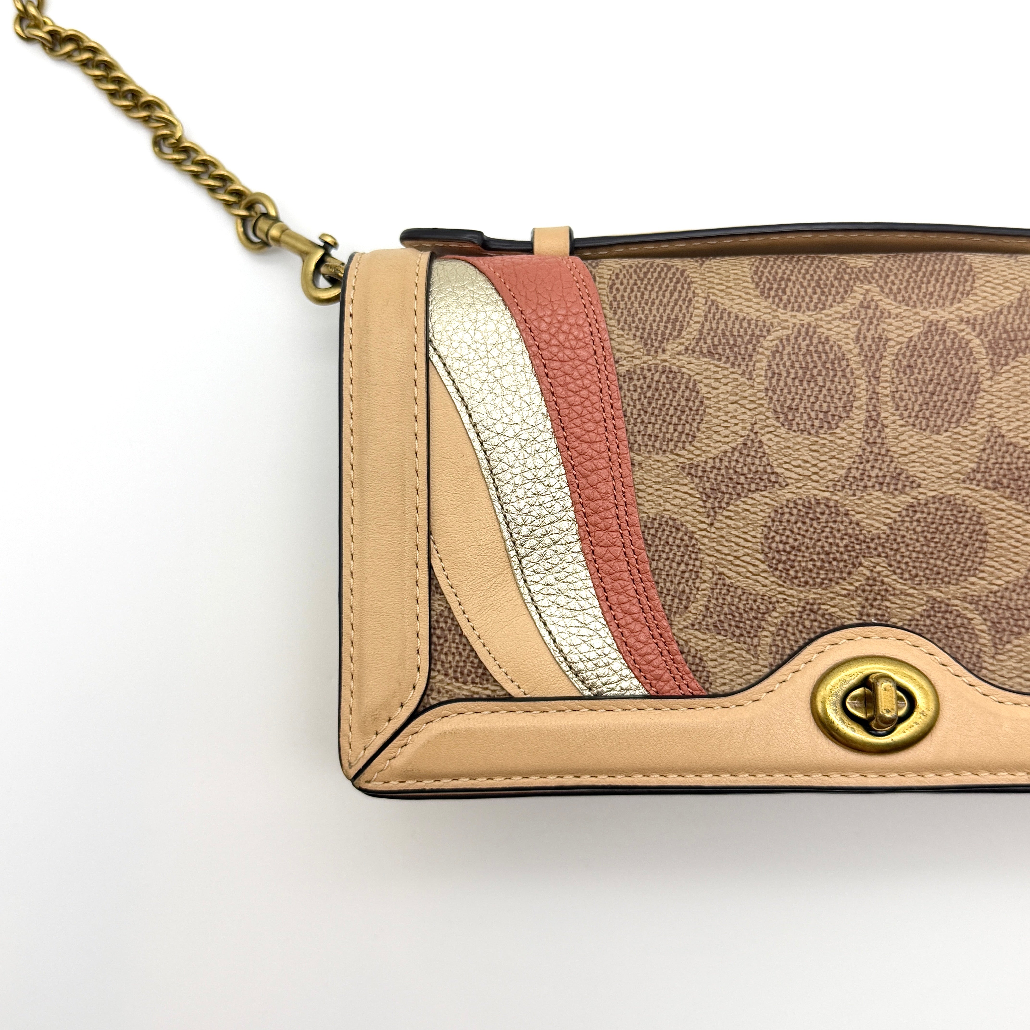 Coach Signature Riley Chain Clutch Shoulder Bag