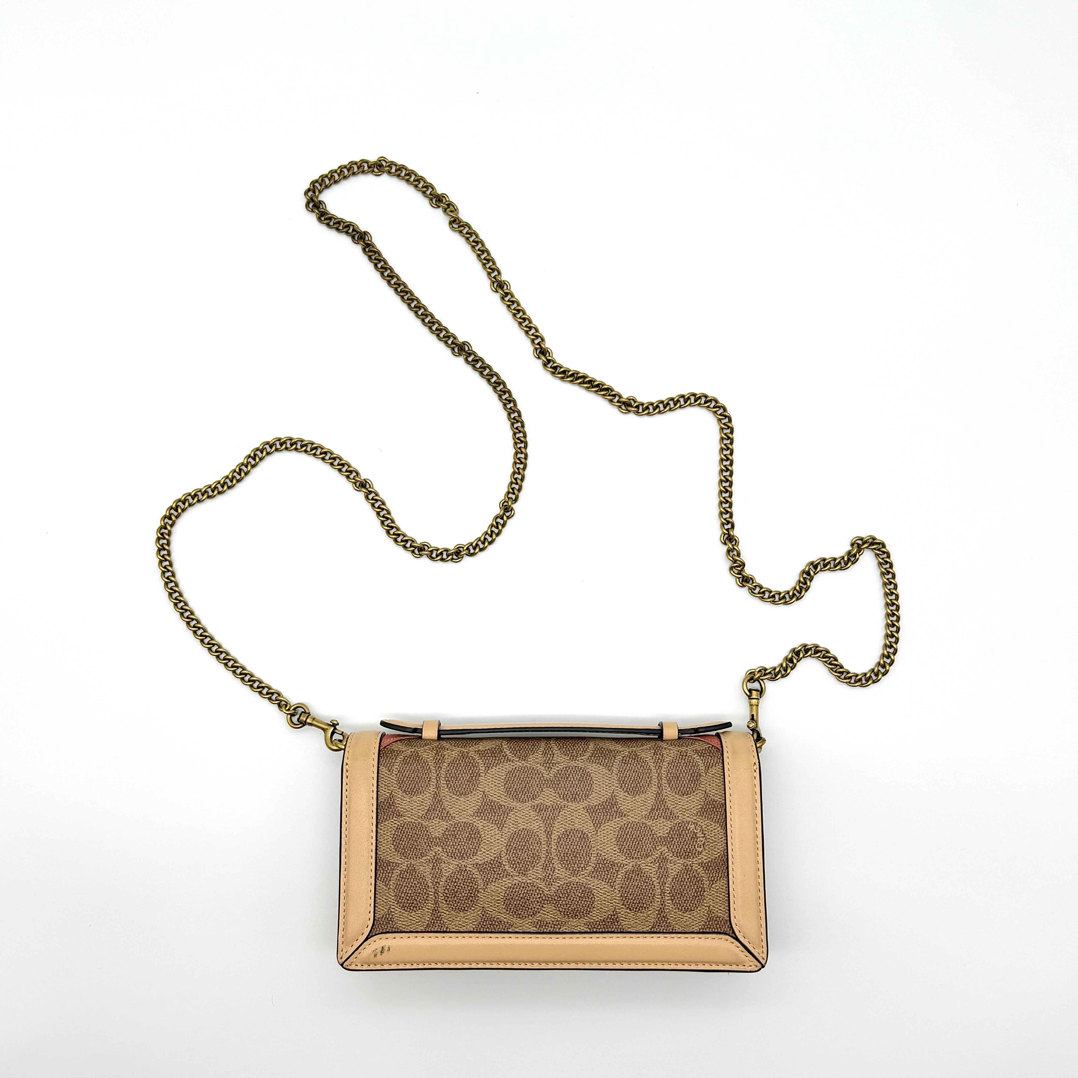 Coach Signature Riley Chain Clutch Shoulder Bag