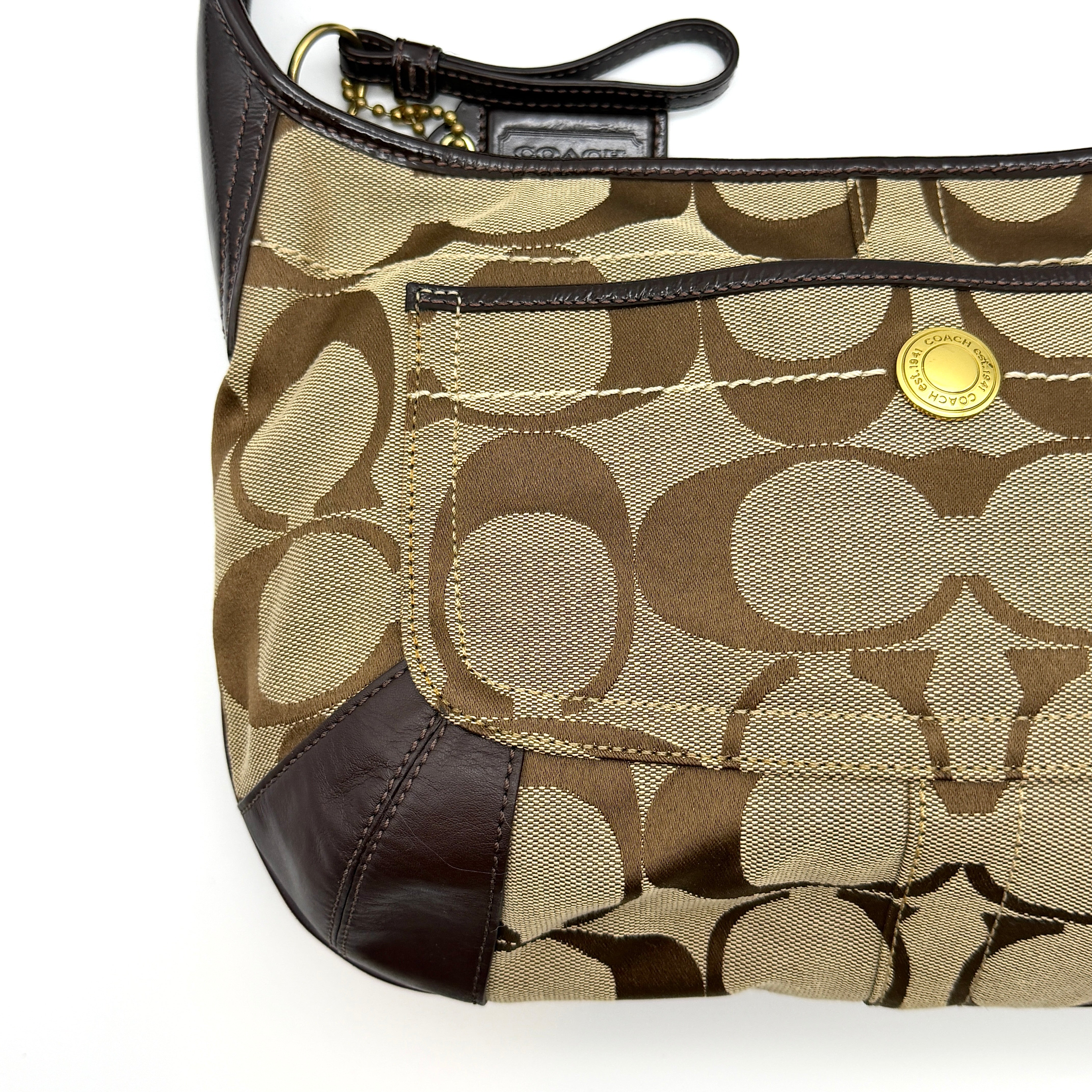 Coach Signature Ergo Shoulder Bag Beige/Brown