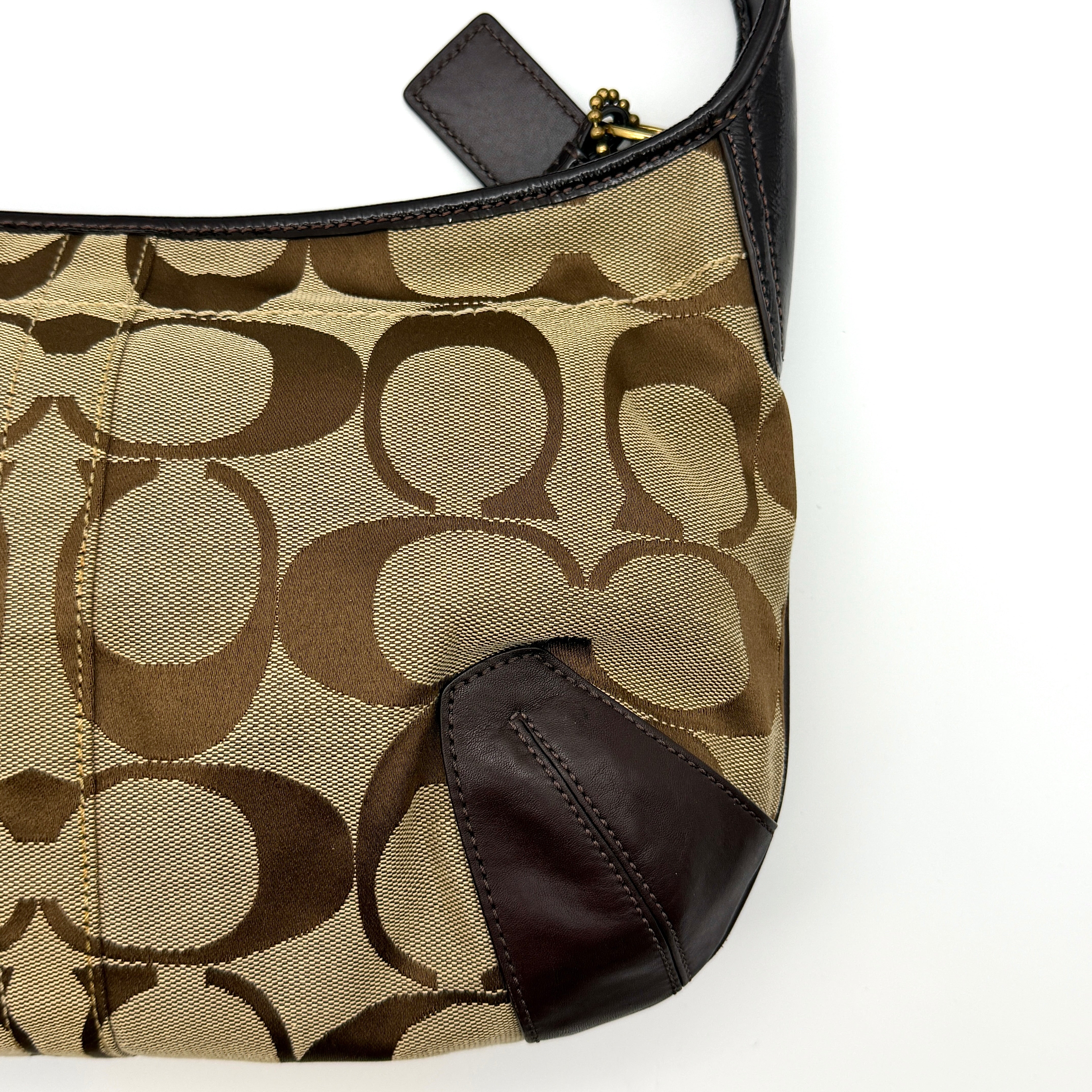 Coach Signature Ergo Shoulder Bag Beige/Brown