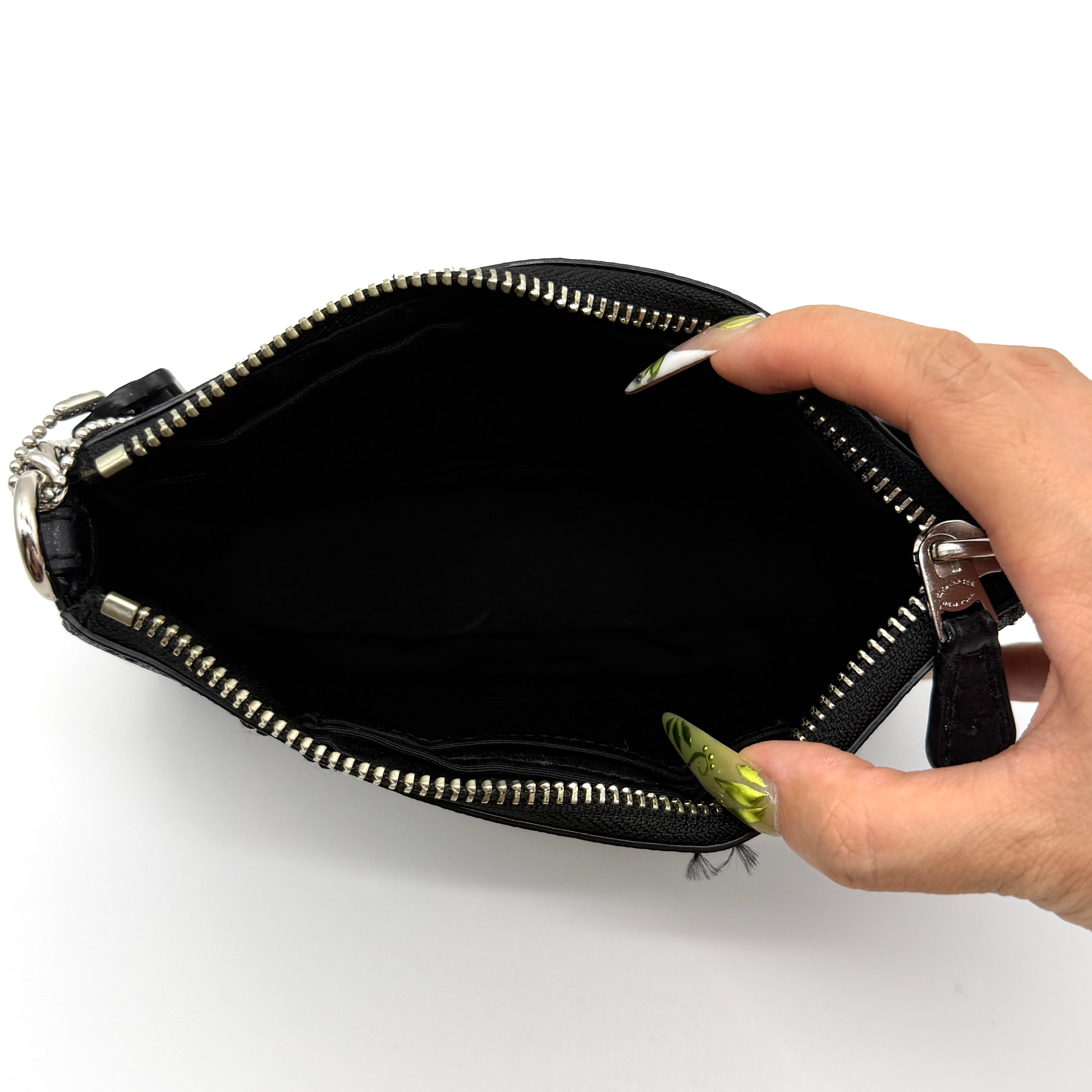 Coach Pebble Glitter Nolita 19 Shoulder Bag Black