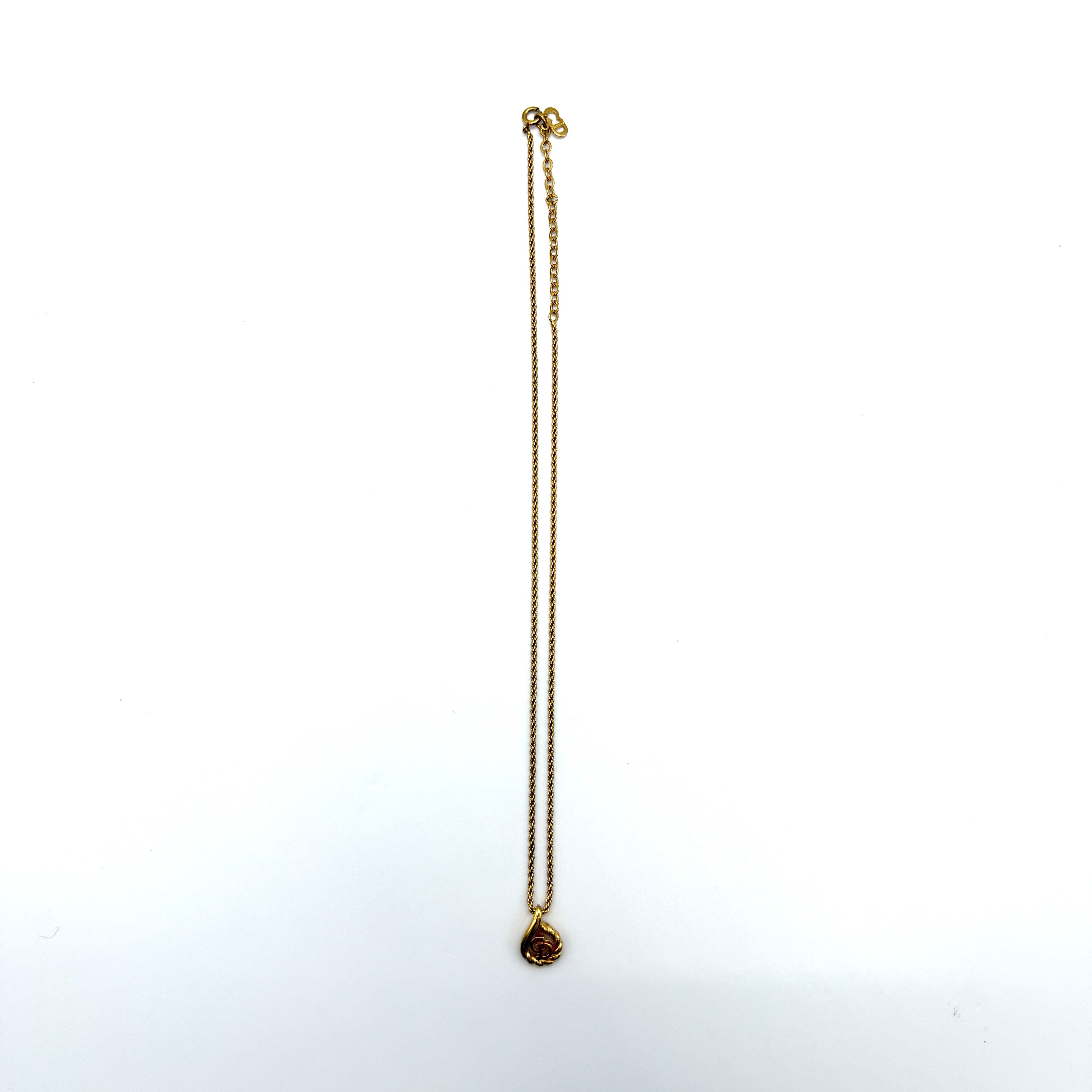 Dior CD Wreath Necklace Gold