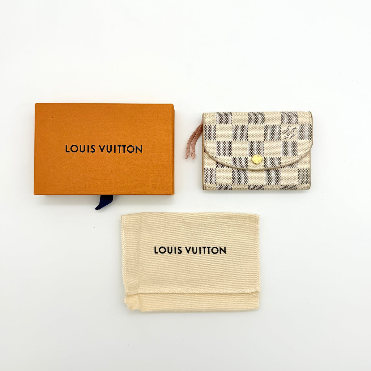 Louis Vuitton Damier Azur Rosalie Coin Purse Rose Ballerine