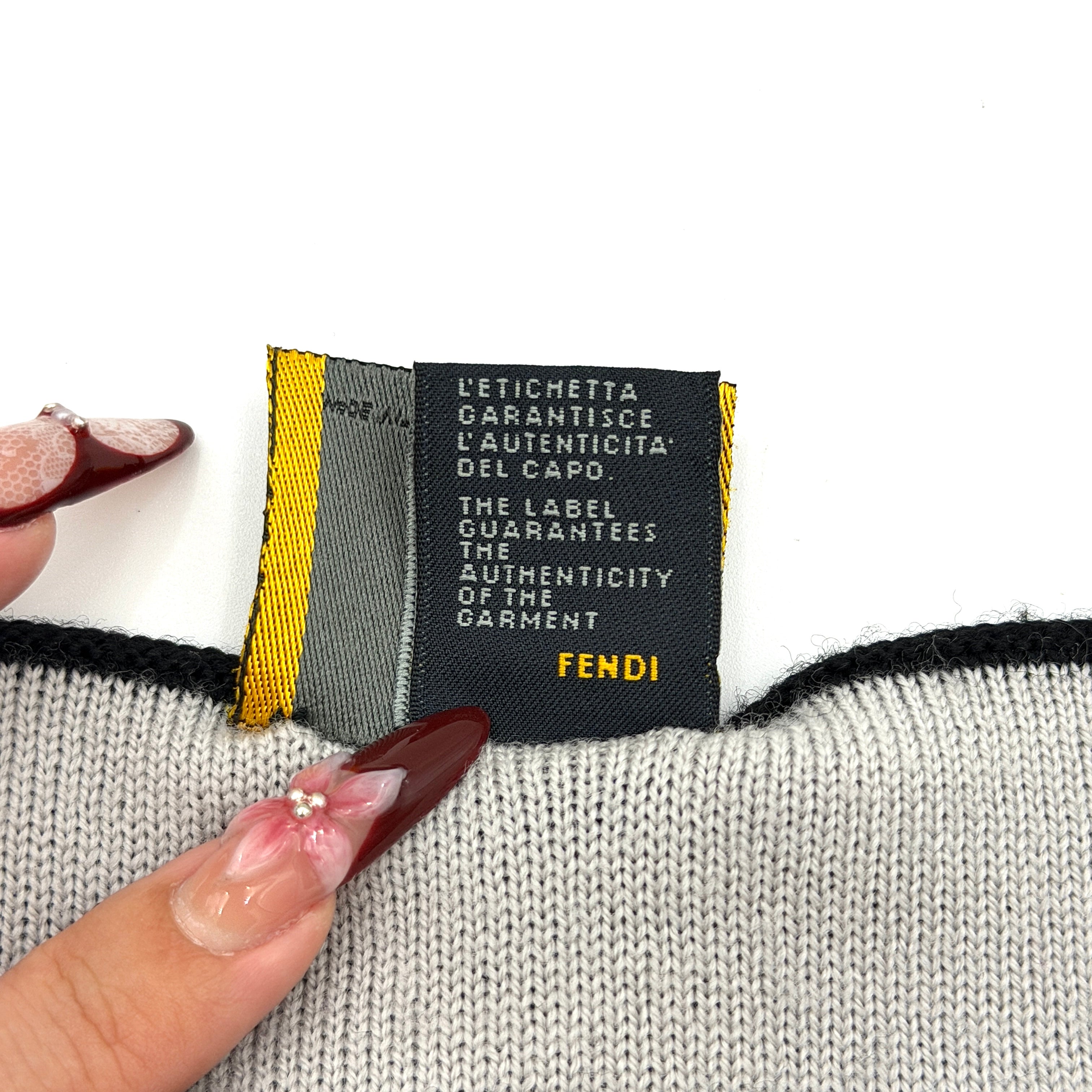Fendi FF Zucca Gradient Wool Scarf Black/Grey