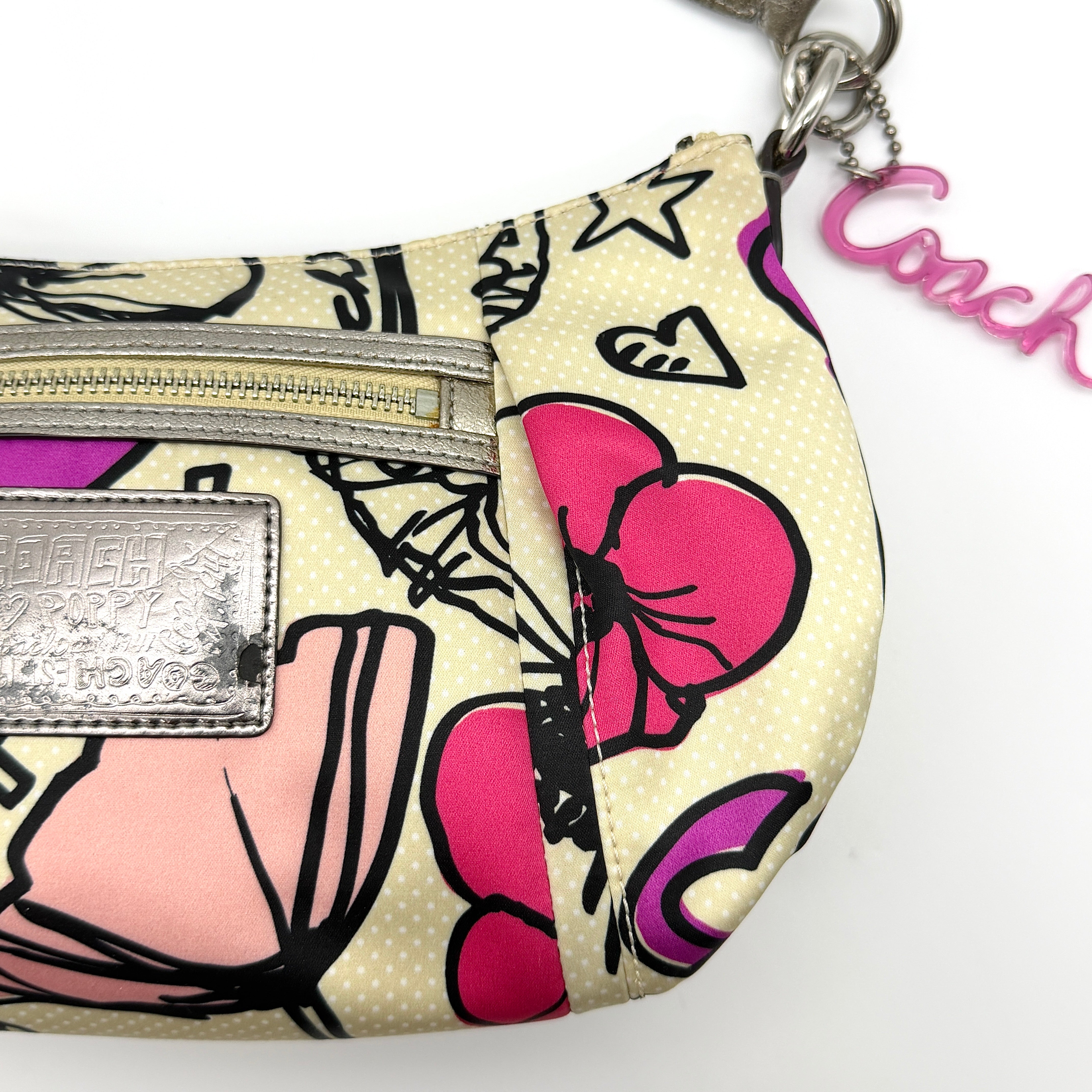 Coach 2Way Multicolour Satin Poppy Shoulder Bag Multi