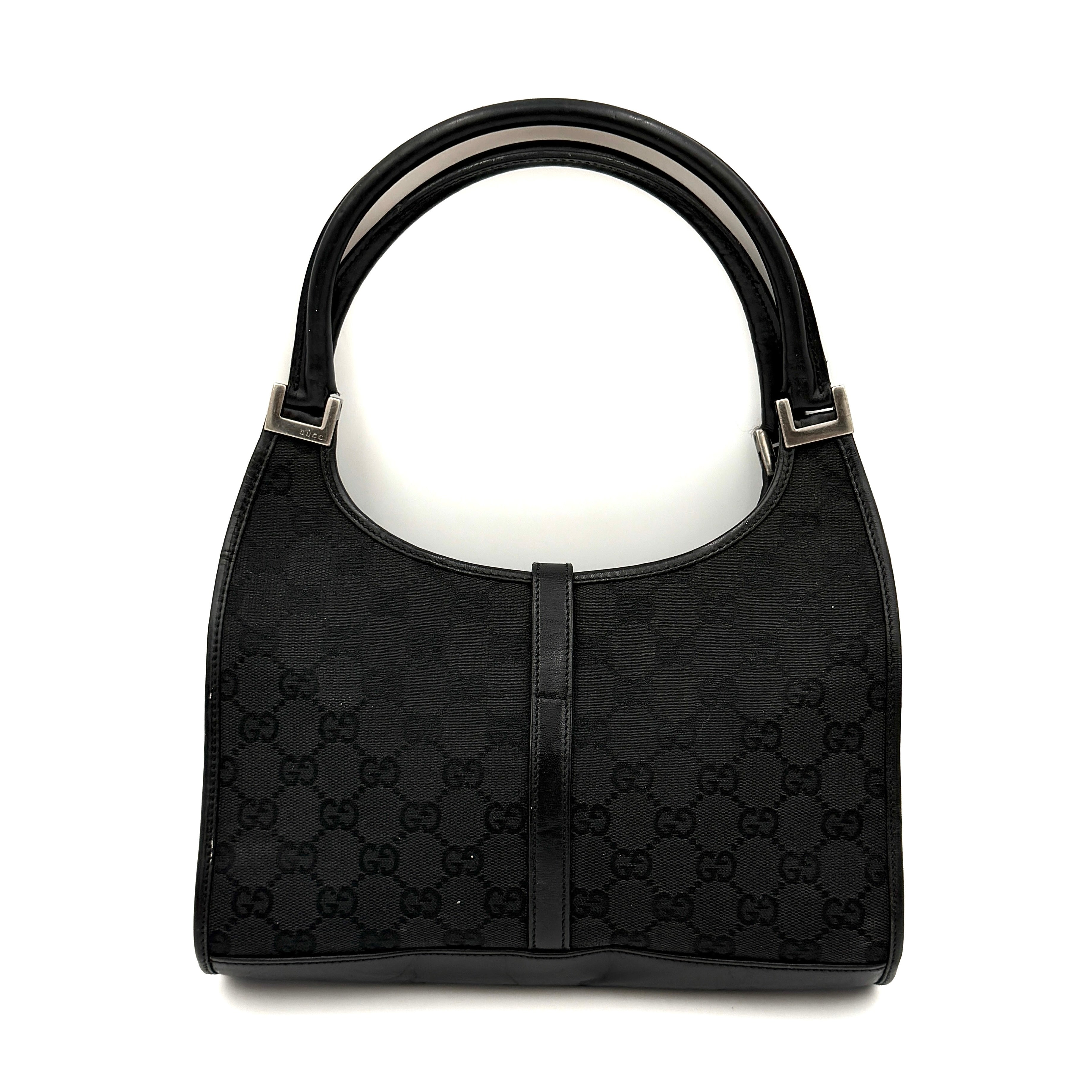 Gucci GG Monogram Jackie Shoulder Bag Black