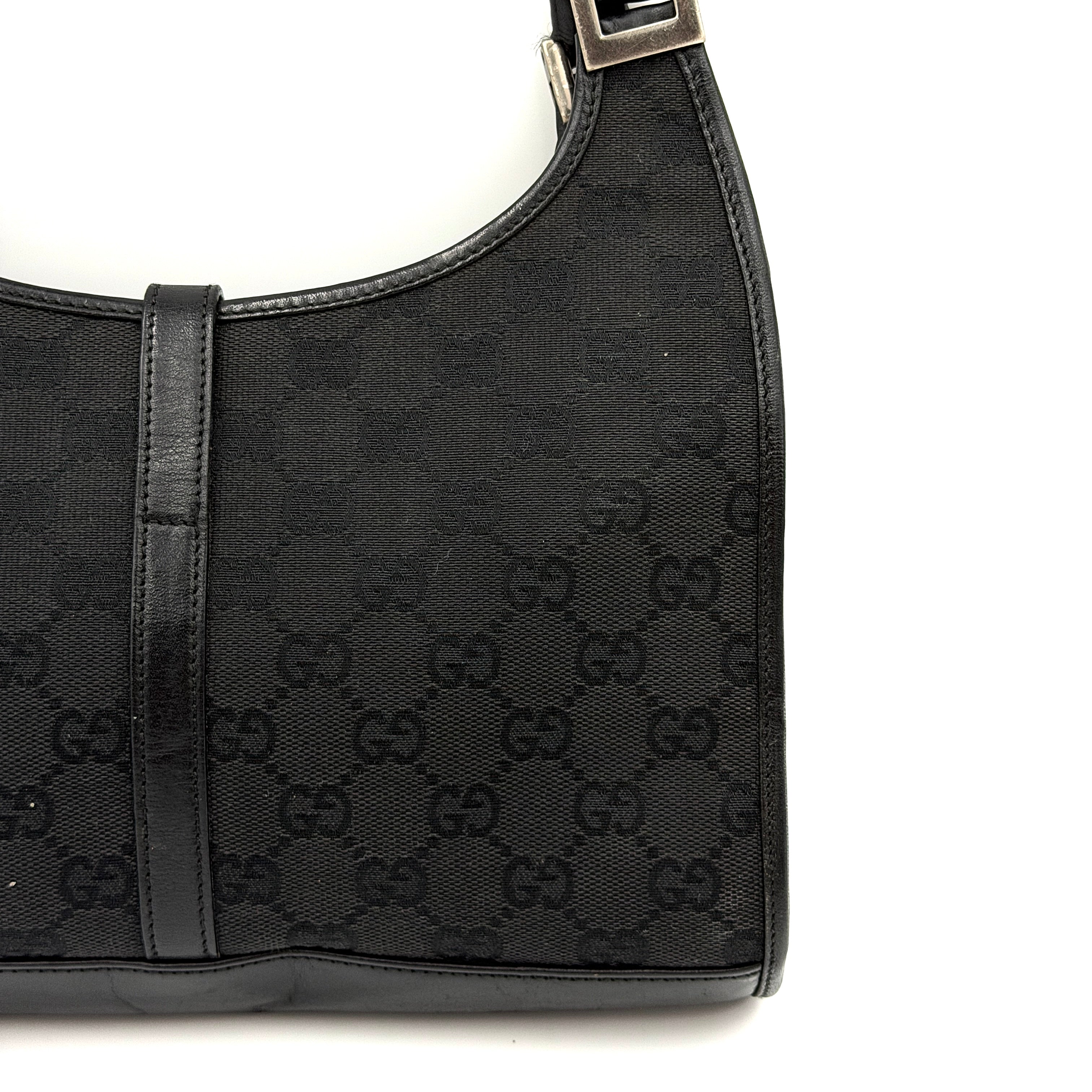 Gucci GG Monogram Jackie Shoulder Bag Black