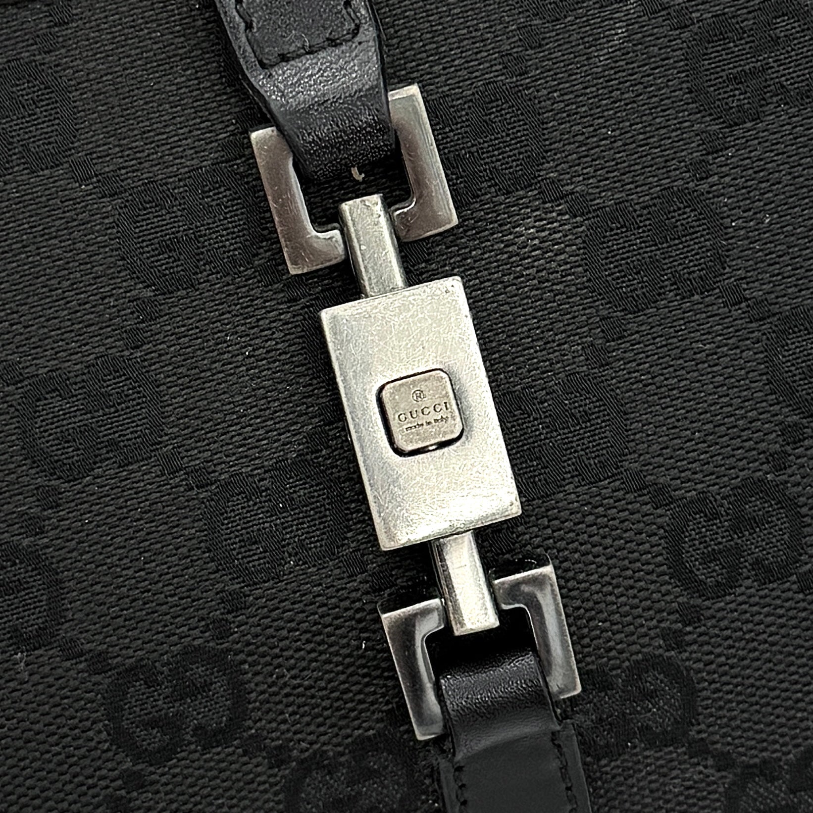 Gucci GG Monogram Jackie Shoulder Bag Black