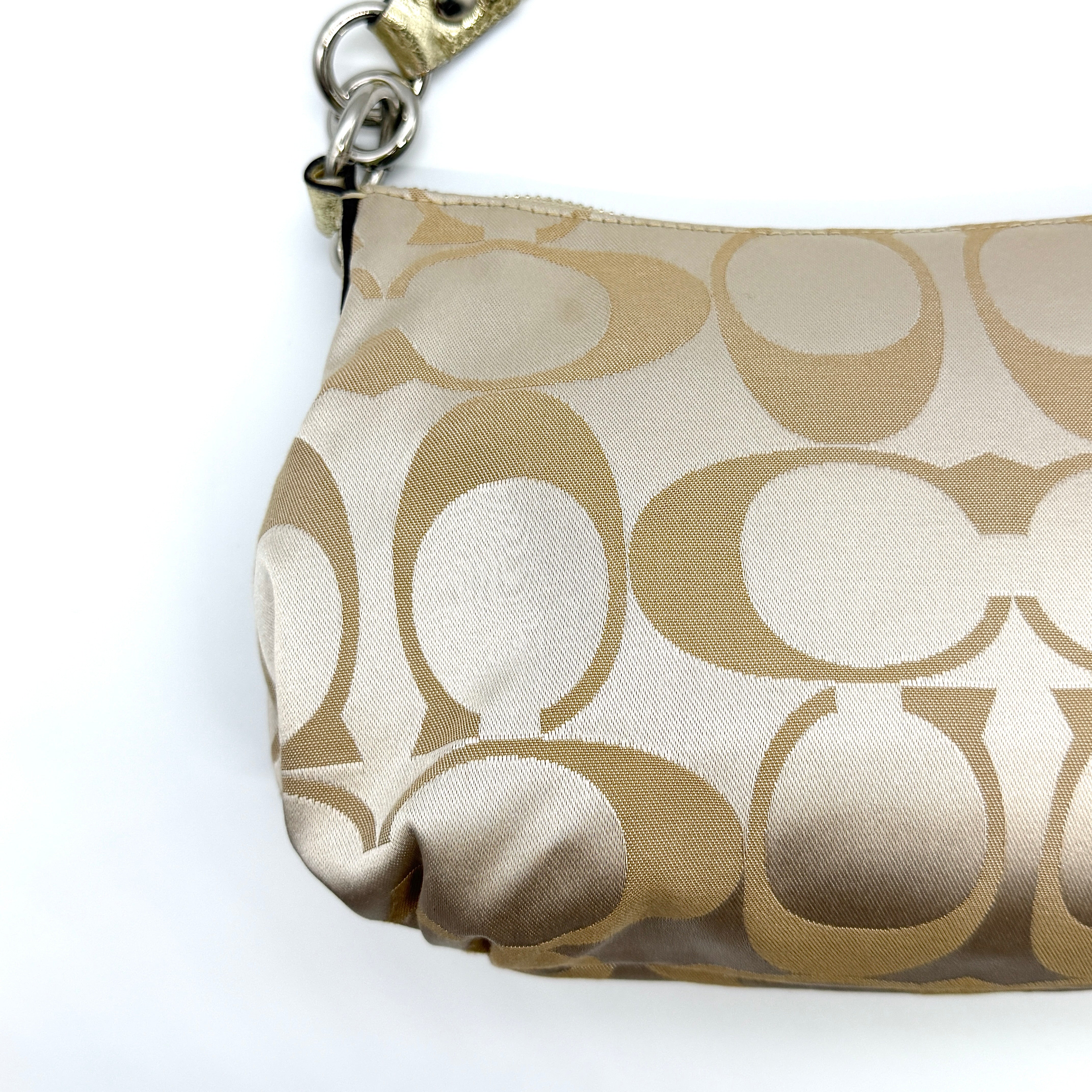 Coach 2Way Signature Shoulder Bag Cream/Gold