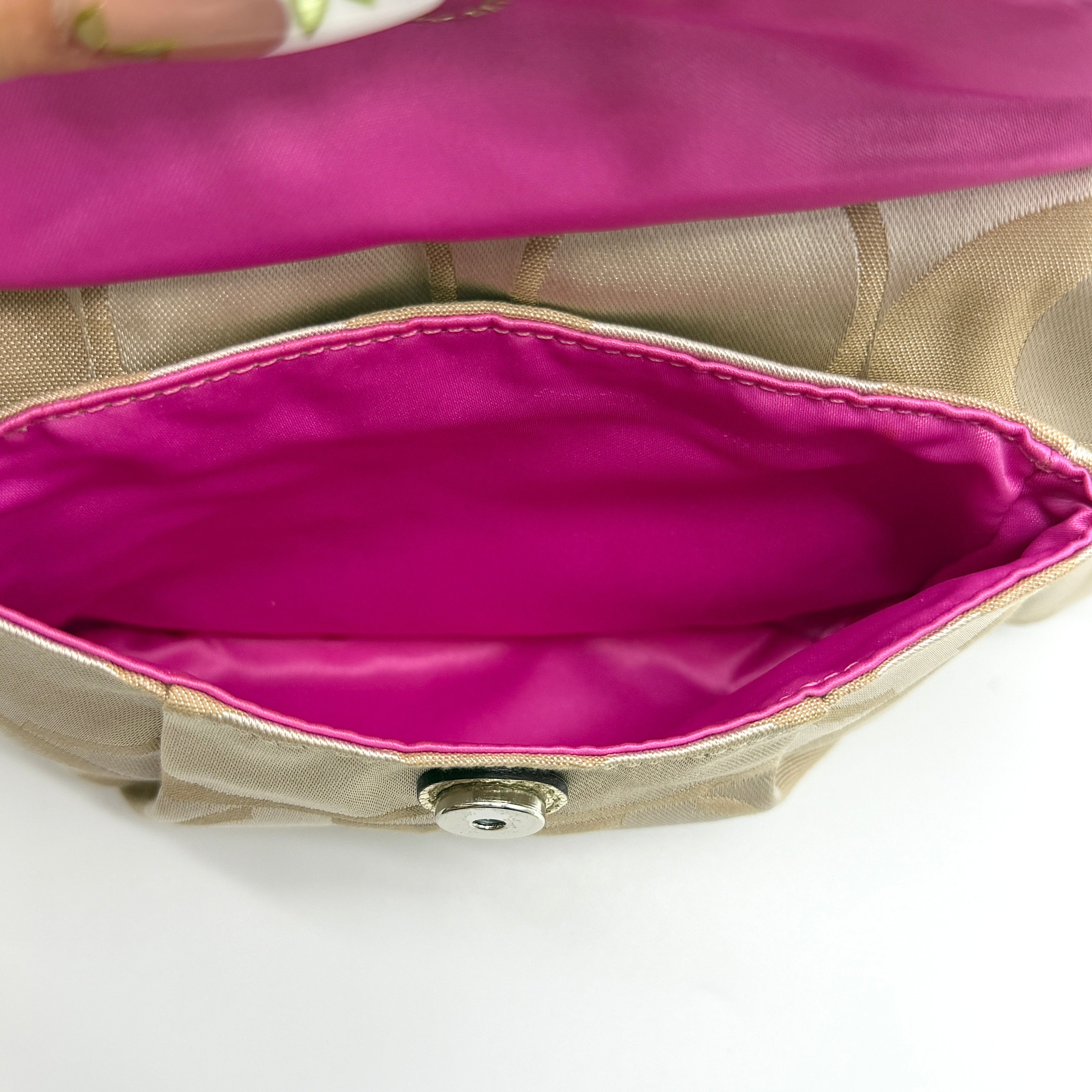 Coach 2Way Signature Shoulder Bag Cream/Gold