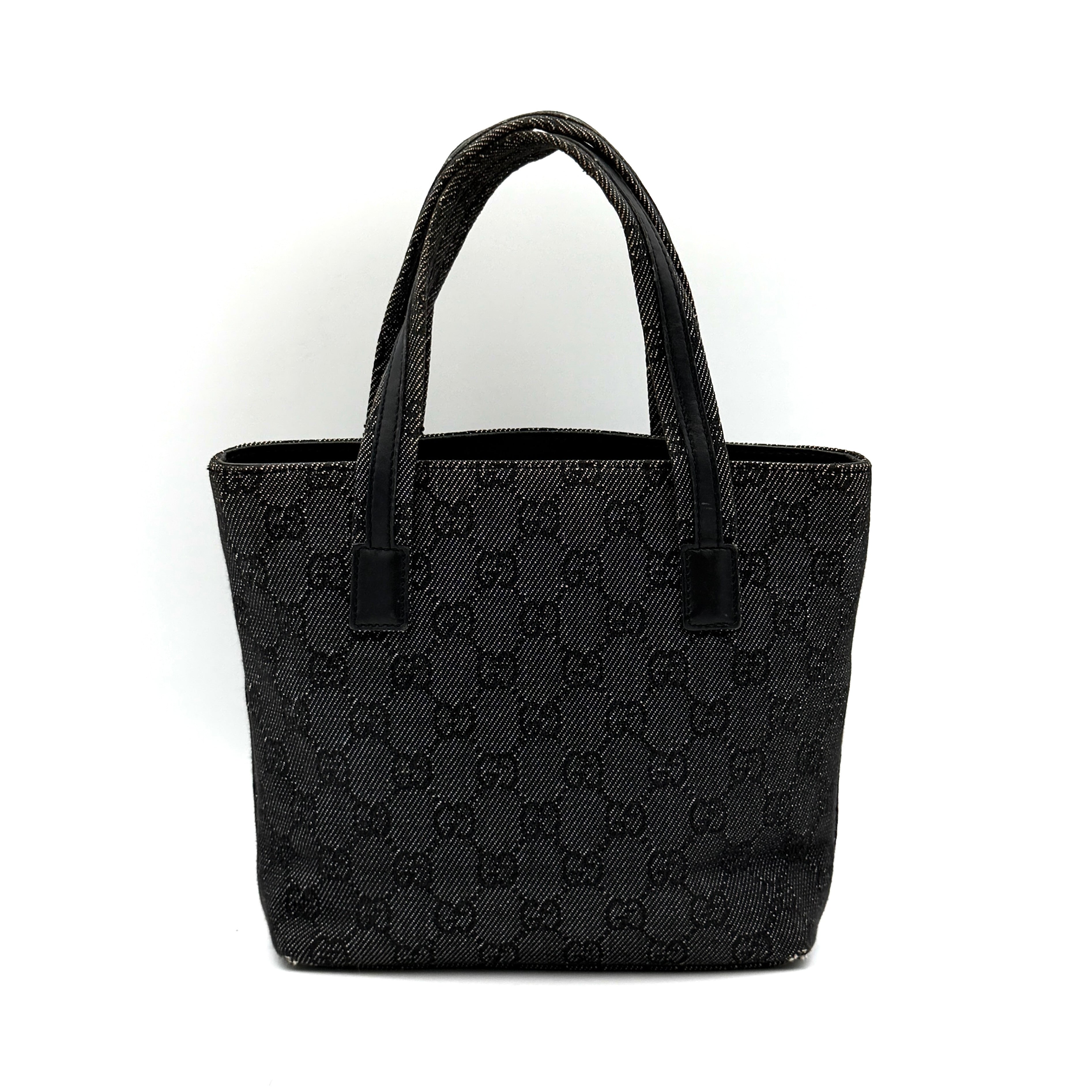 Gucci GG Monogram Heart Mini Tote Bag Black