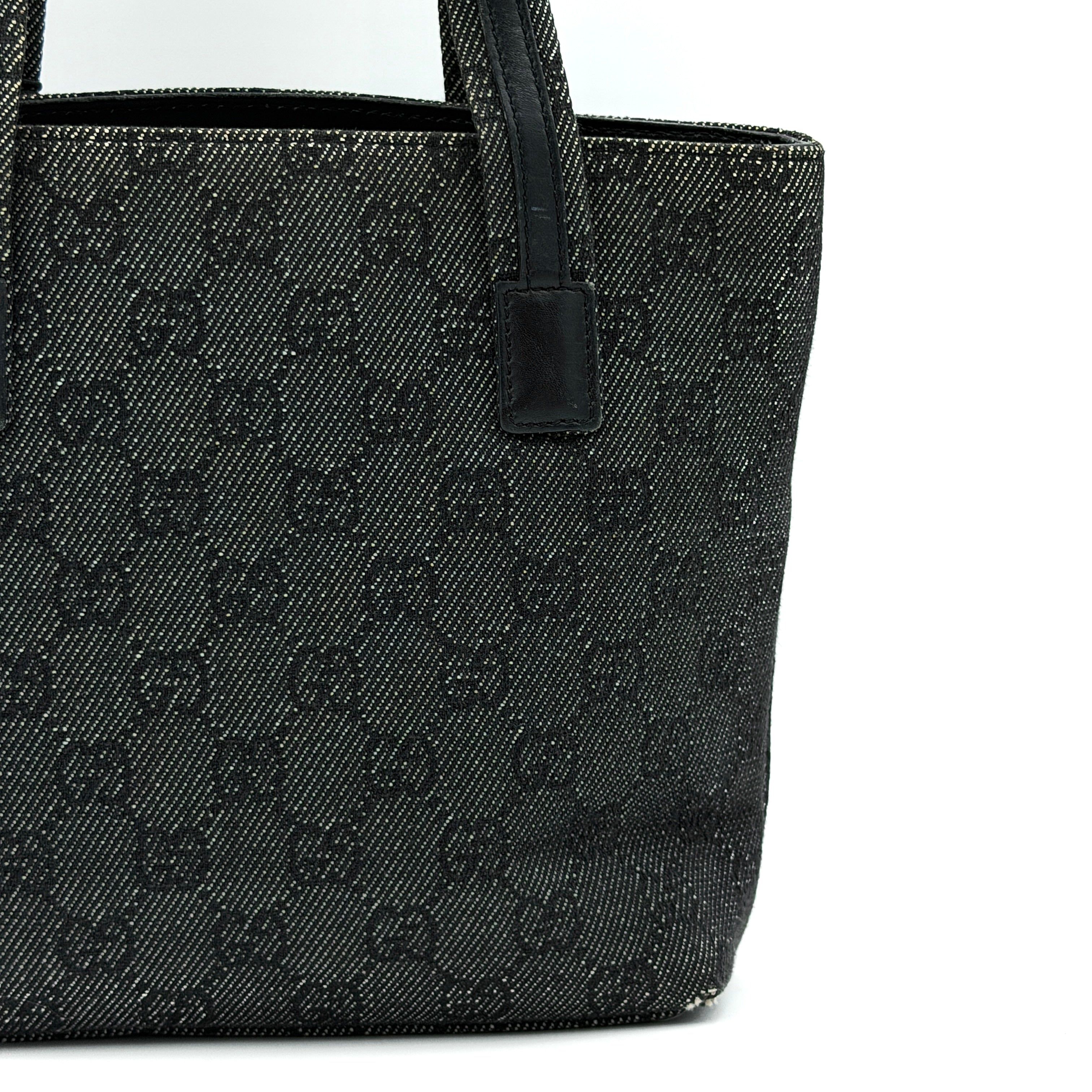 Gucci GG Monogram Heart Mini Tote Bag Black
