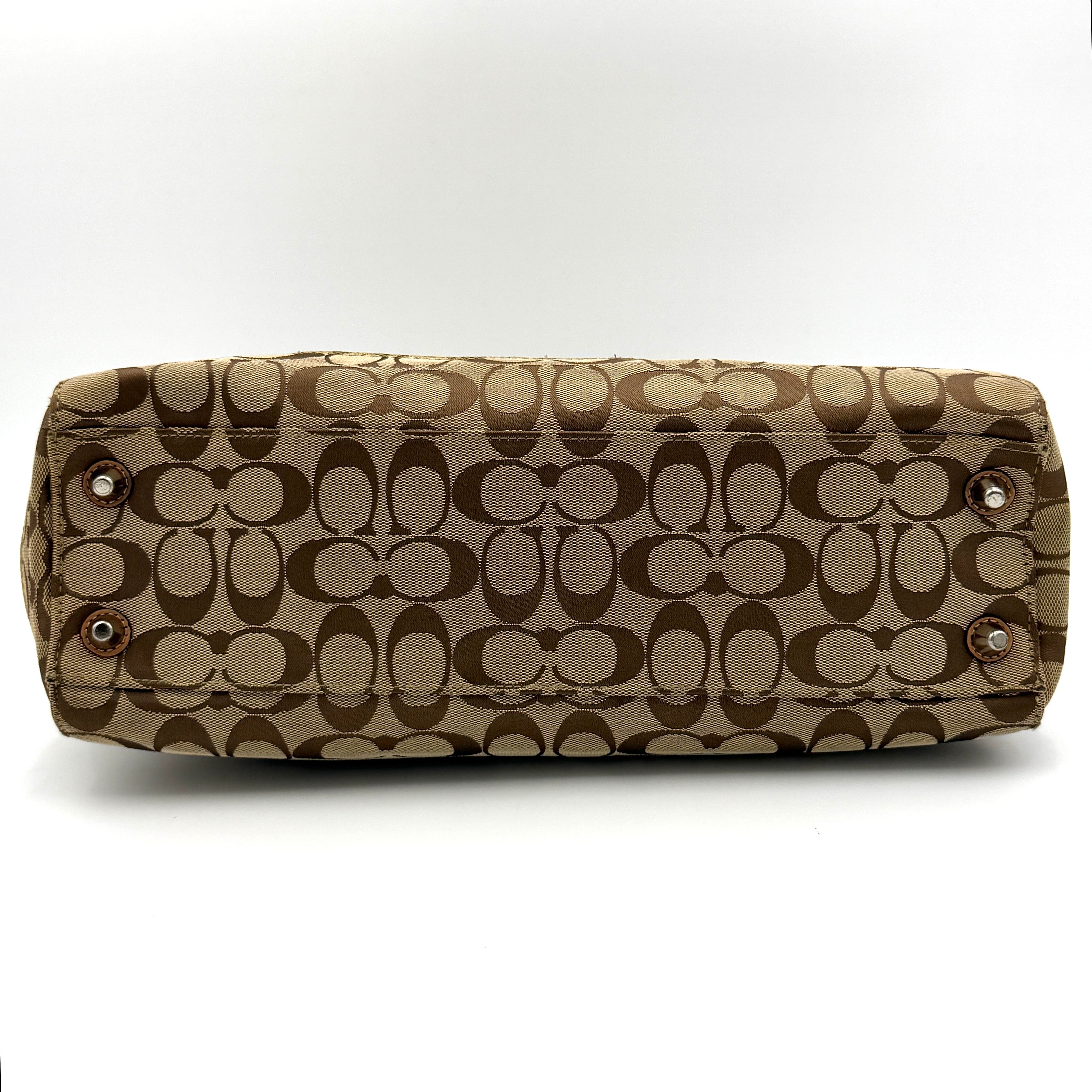 Coach Signature Hampton Carryall Shoulder Bag Beige/Tan