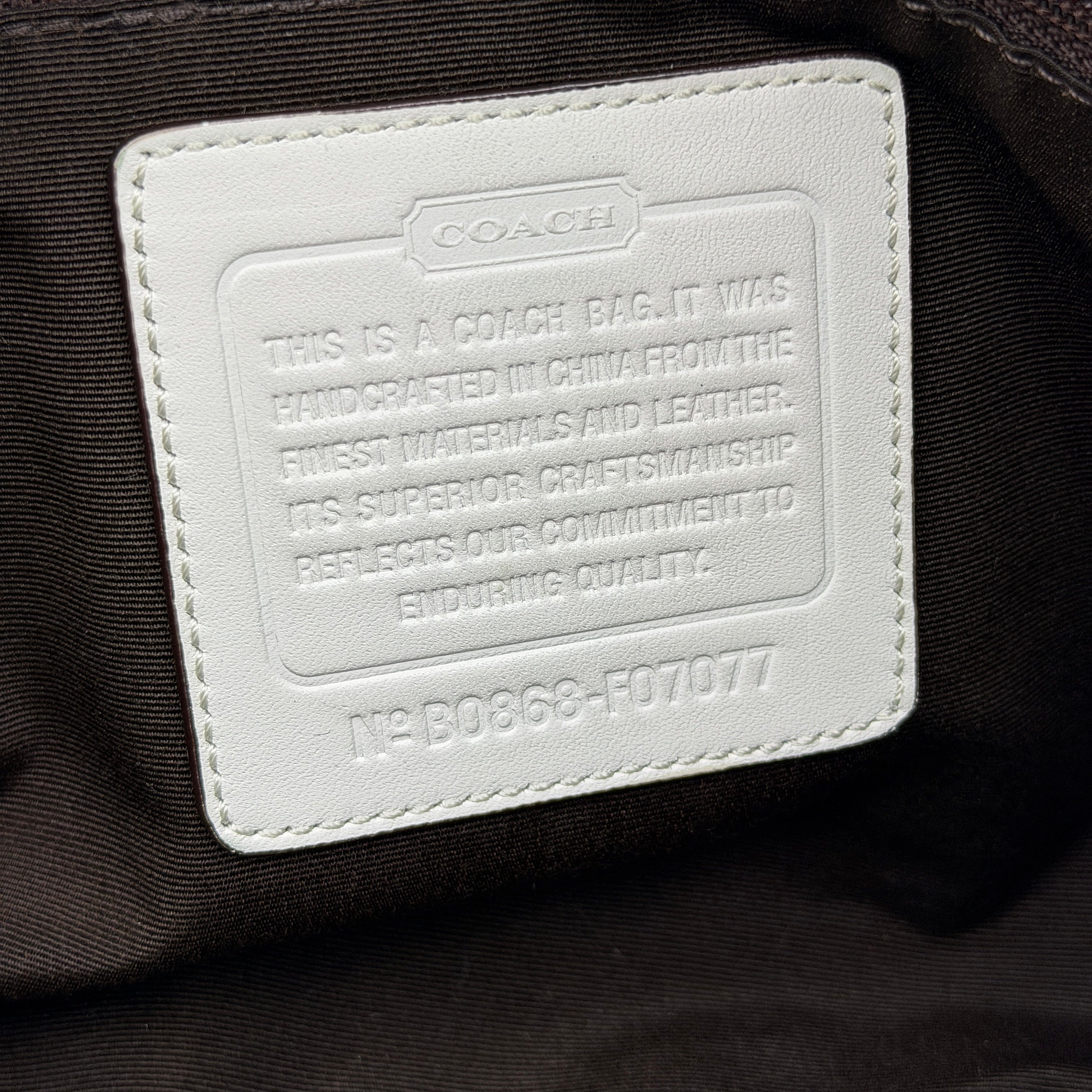 Coach 2Way Signature Sufflette Shoulder Bag Beige/White