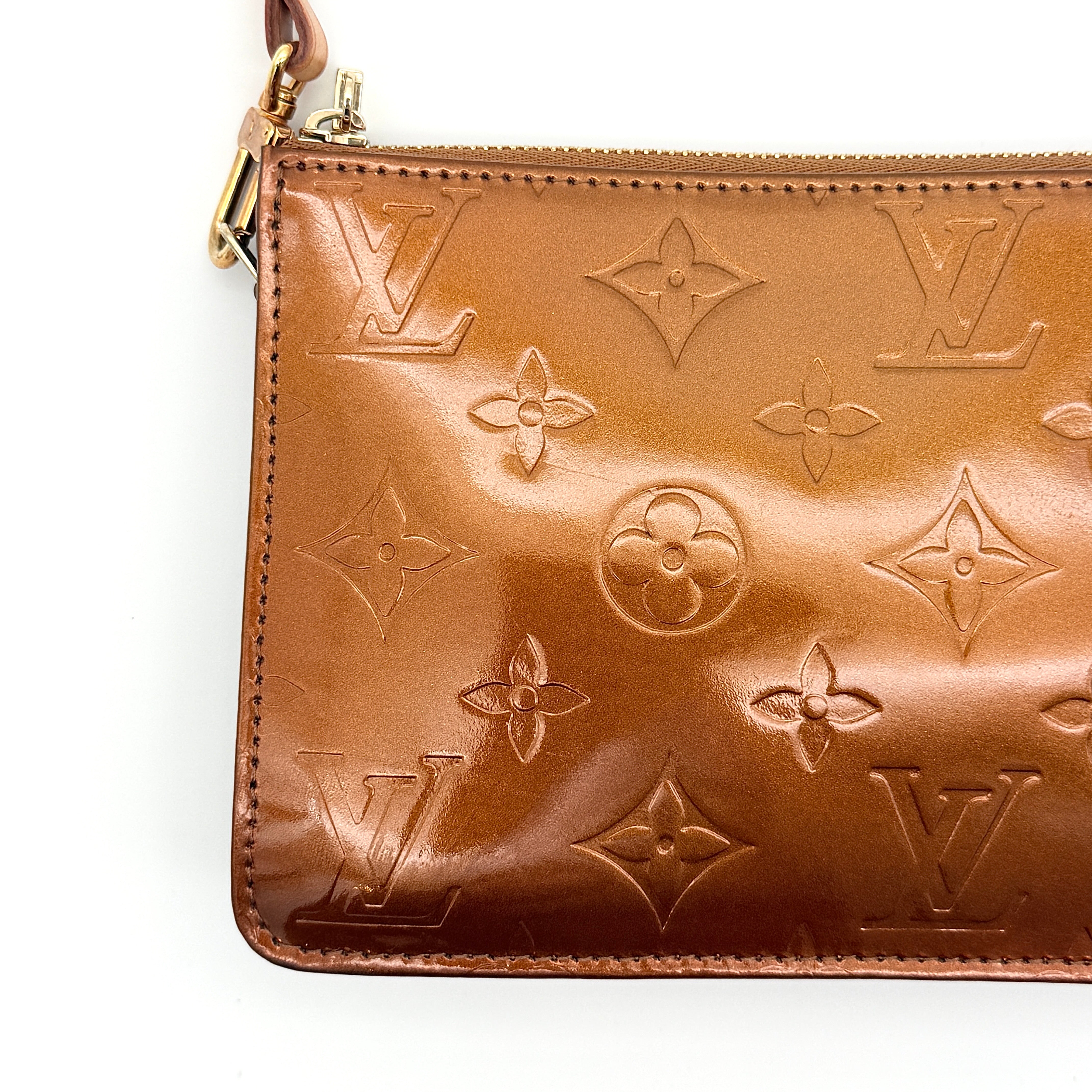 Louis Vuitton Monogram Lexington Vernis Pochette Bag Bronze