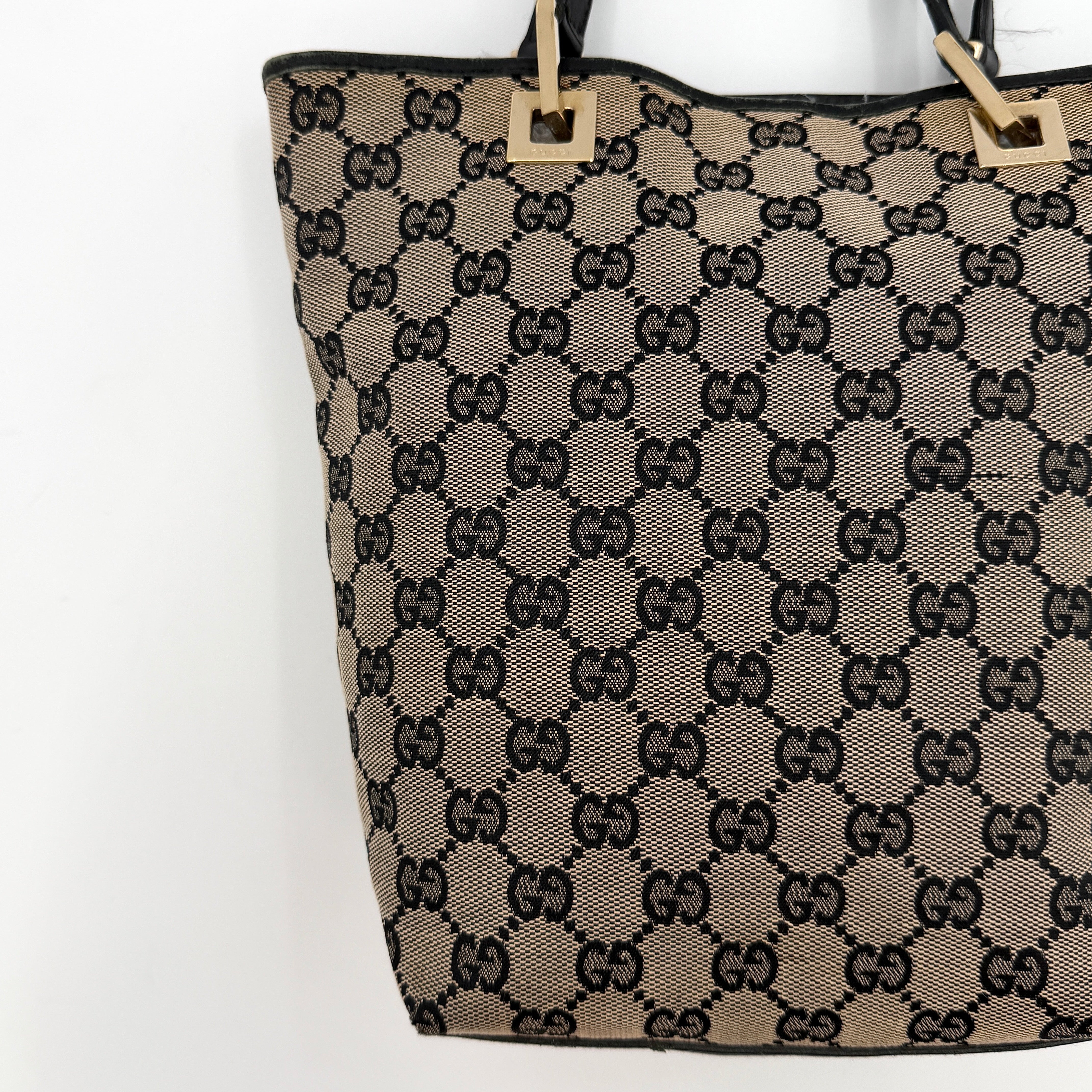 Gucci GG Monogram Tote Bag Black/Grey