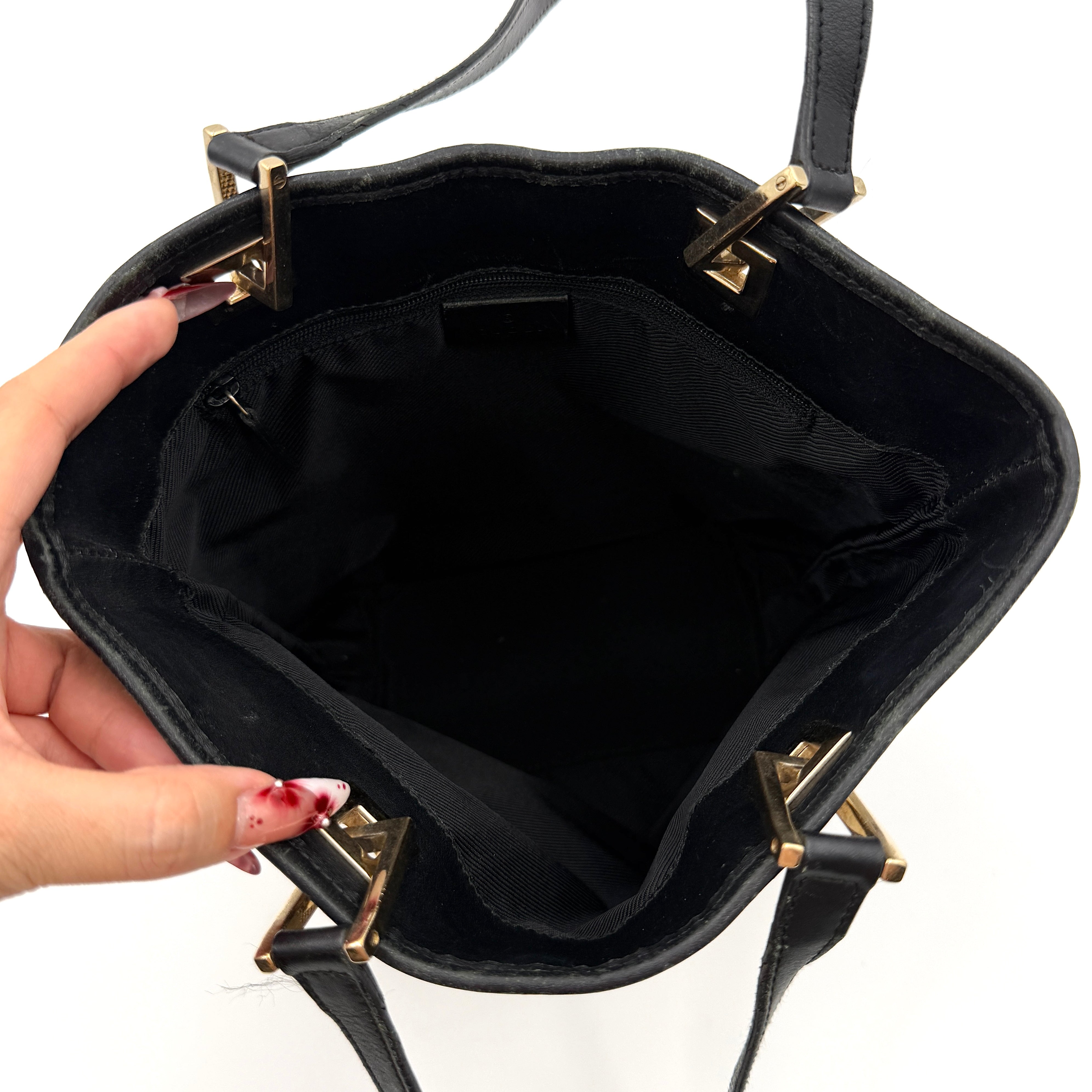 Gucci GG Monogram Tote Bag Black/Grey