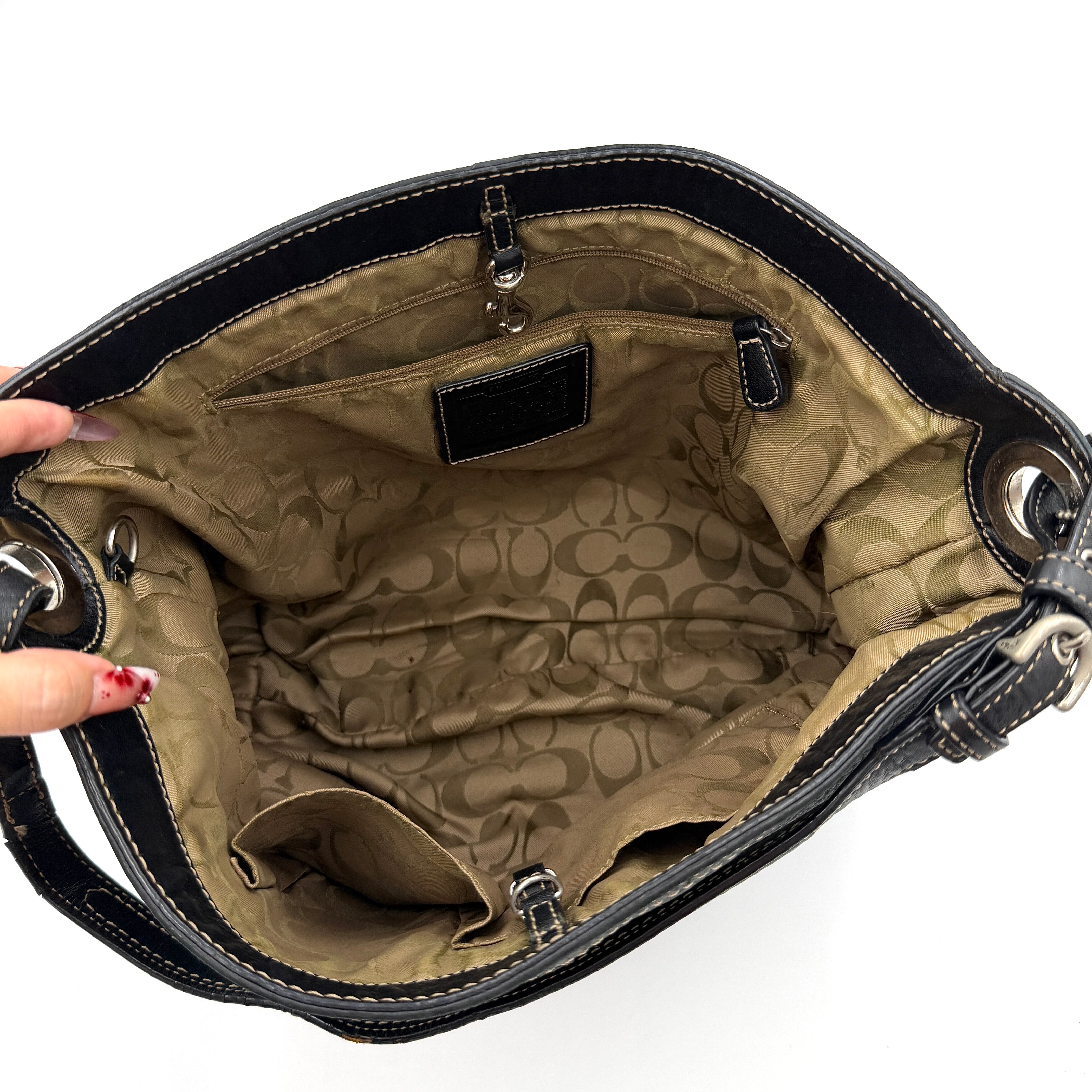 Coach Slouchy Hobo Shoulder Bag Black