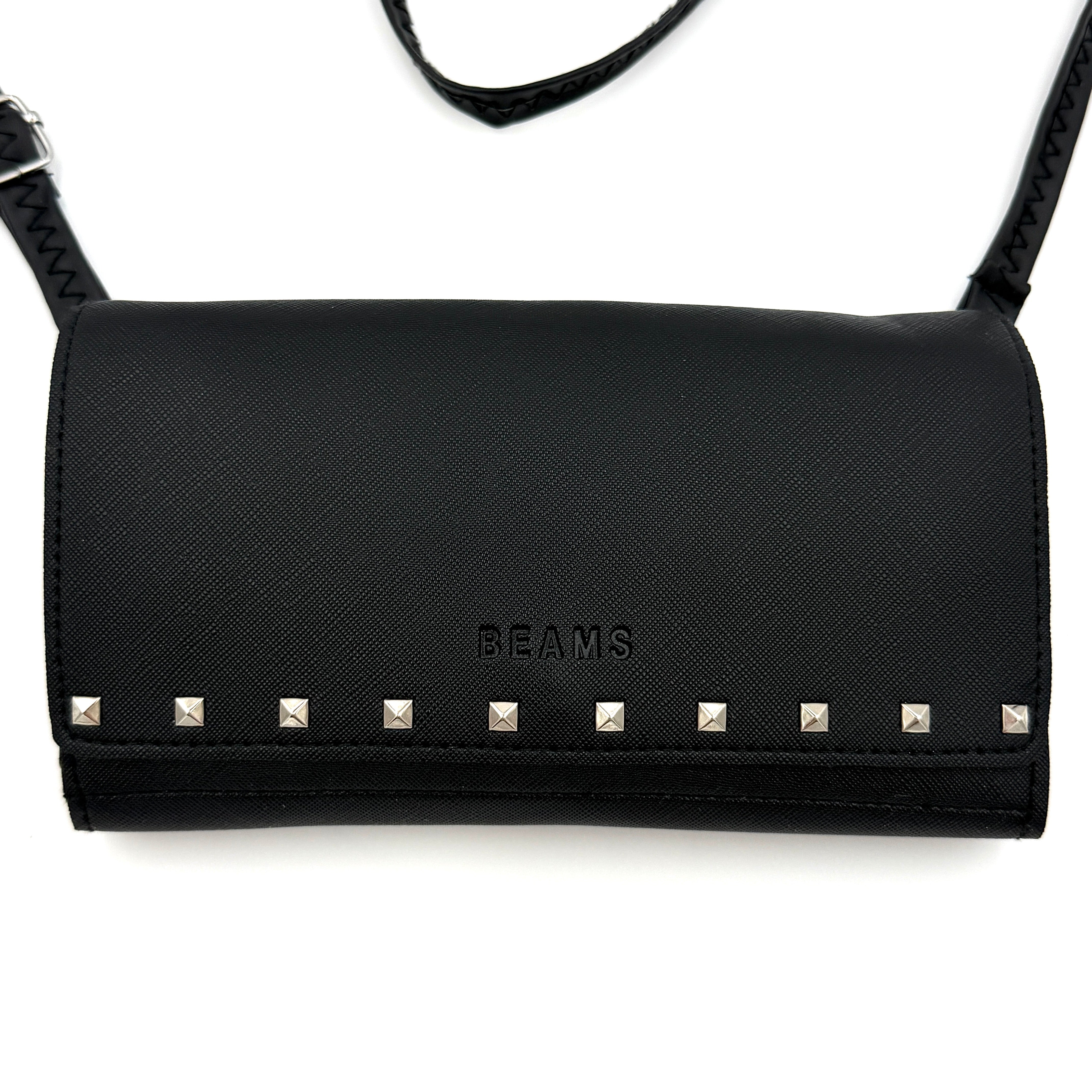 BEAMS Studded Crossbody Bag Black