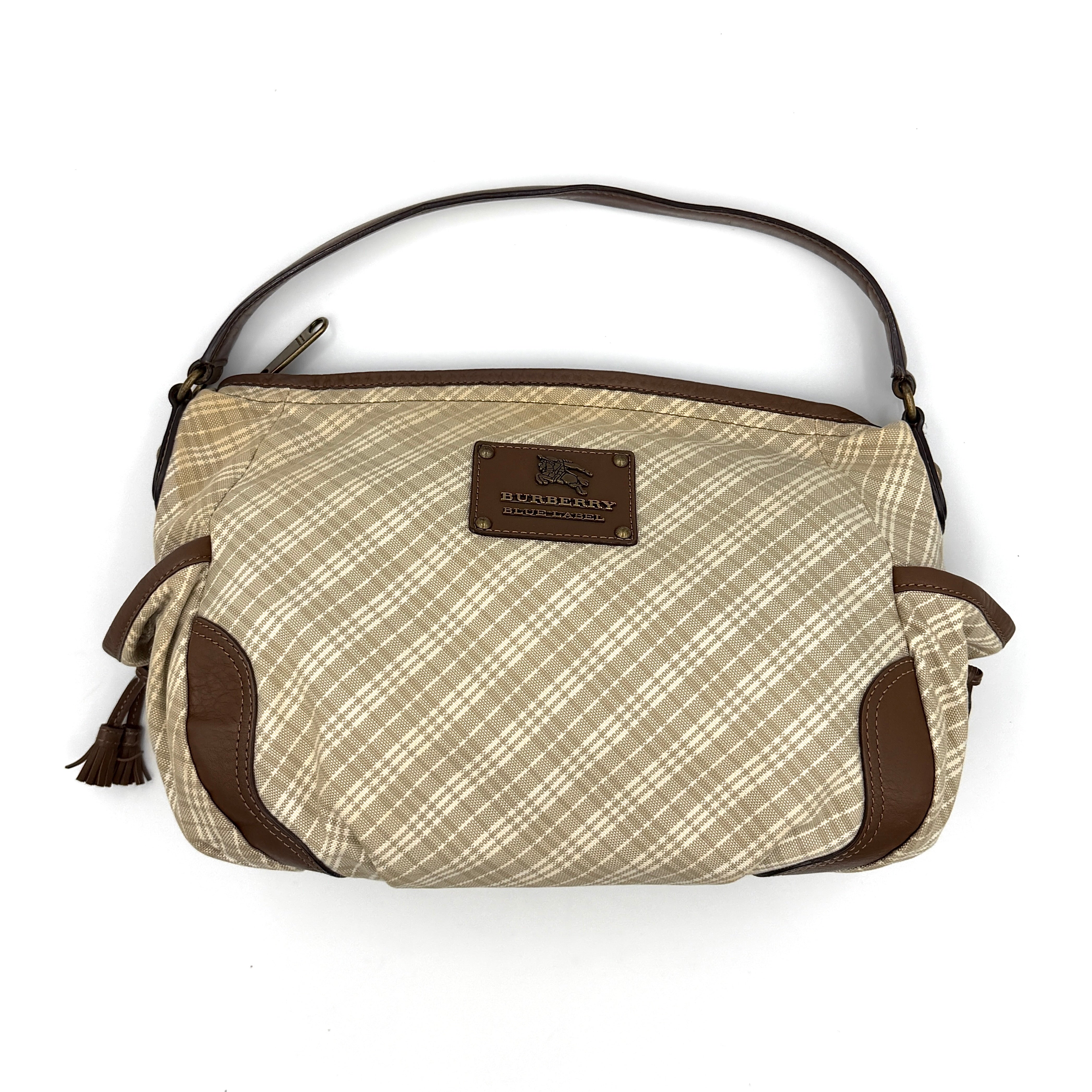Burberry 2Way Nova Check Shoulder Bag Cream/Light Brown