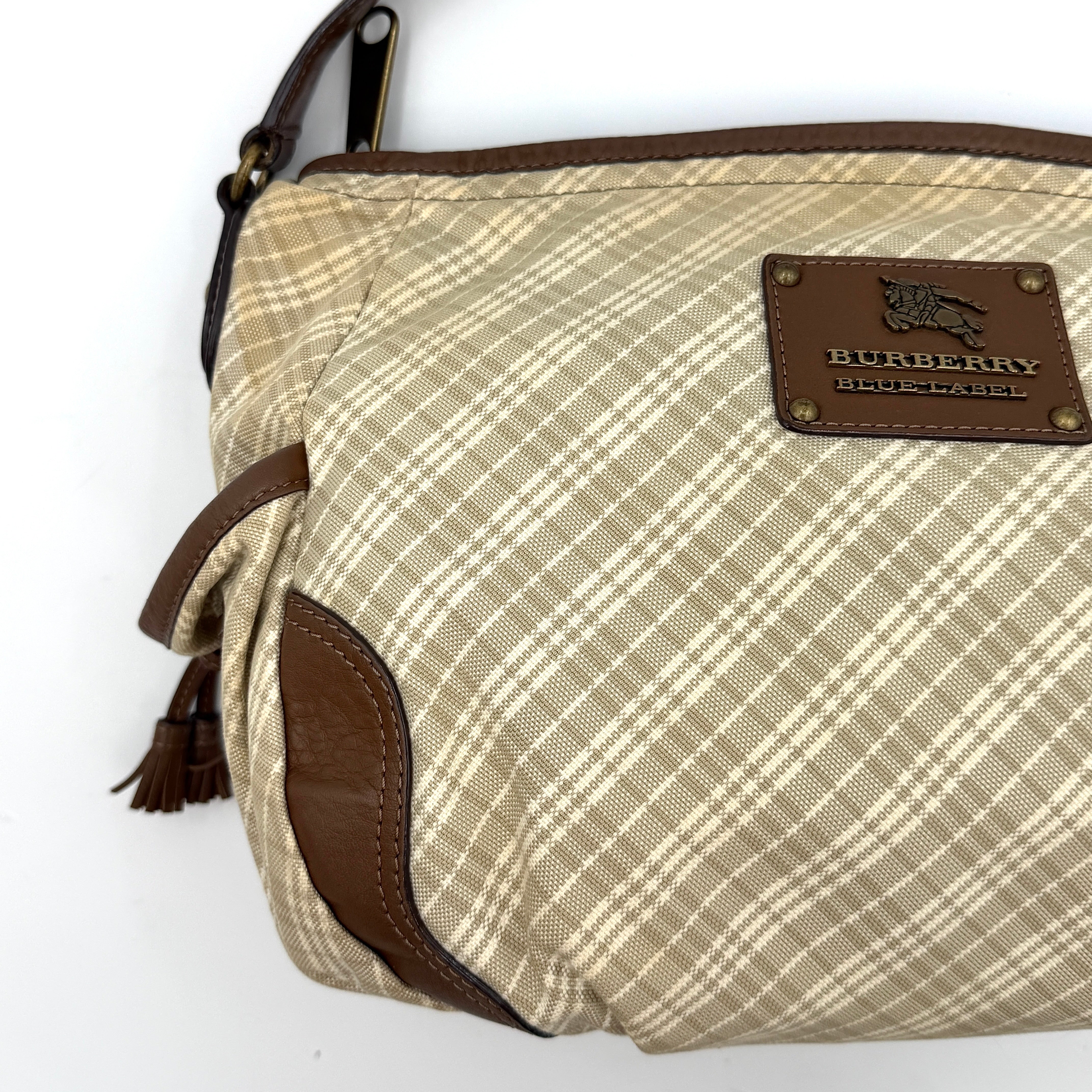 Burberry 2Way Nova Check Shoulder Bag Cream/Light Brown