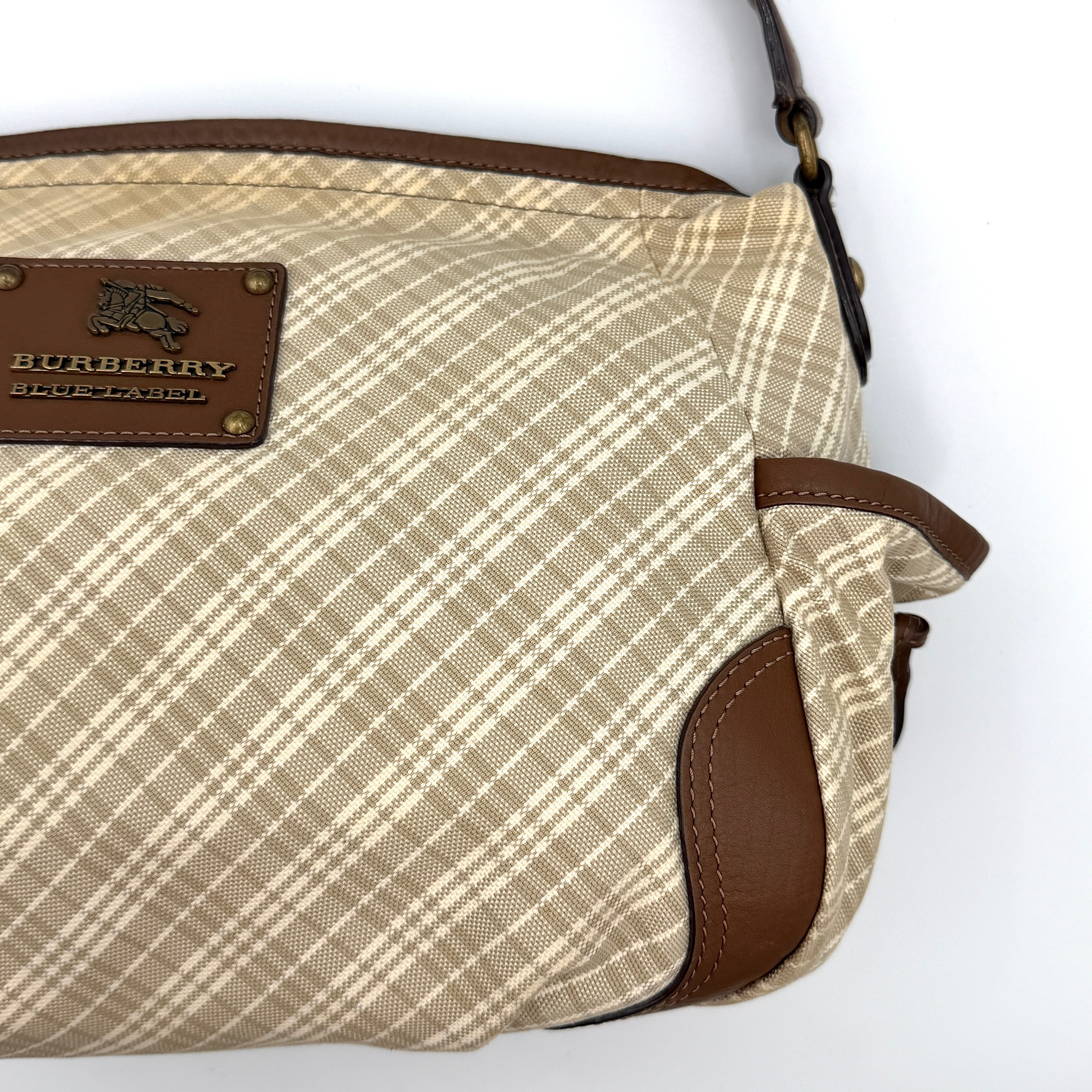 Burberry 2Way Nova Check Shoulder Bag Cream/Light Brown