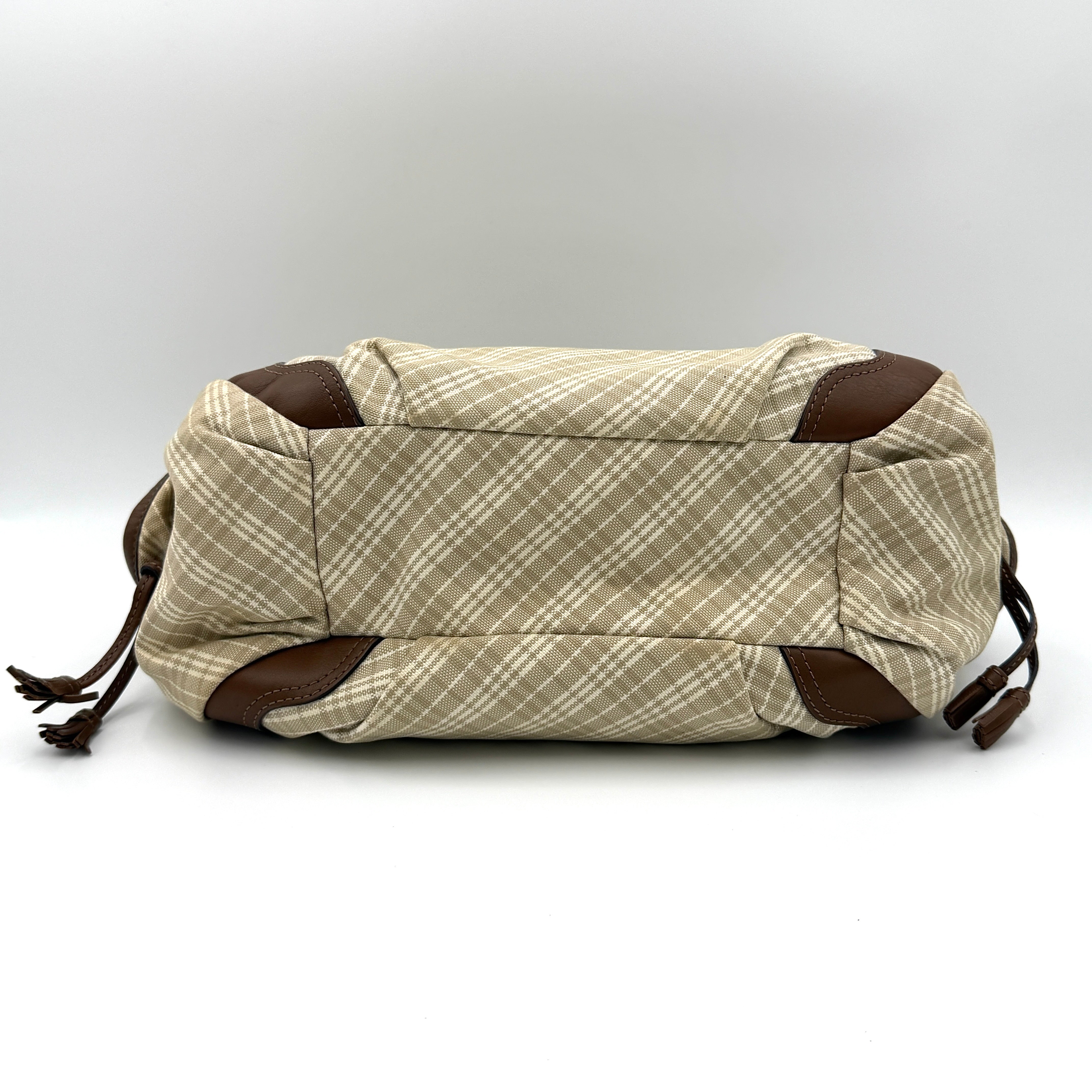 Burberry 2Way Nova Check Shoulder Bag Cream/Light Brown