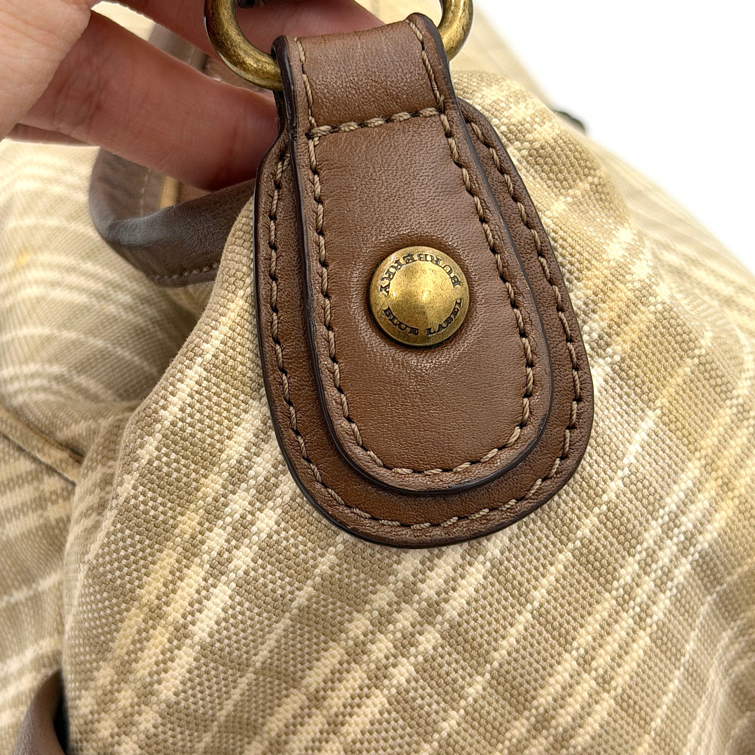 Burberry 2Way Nova Check Shoulder Bag Cream/Light Brown