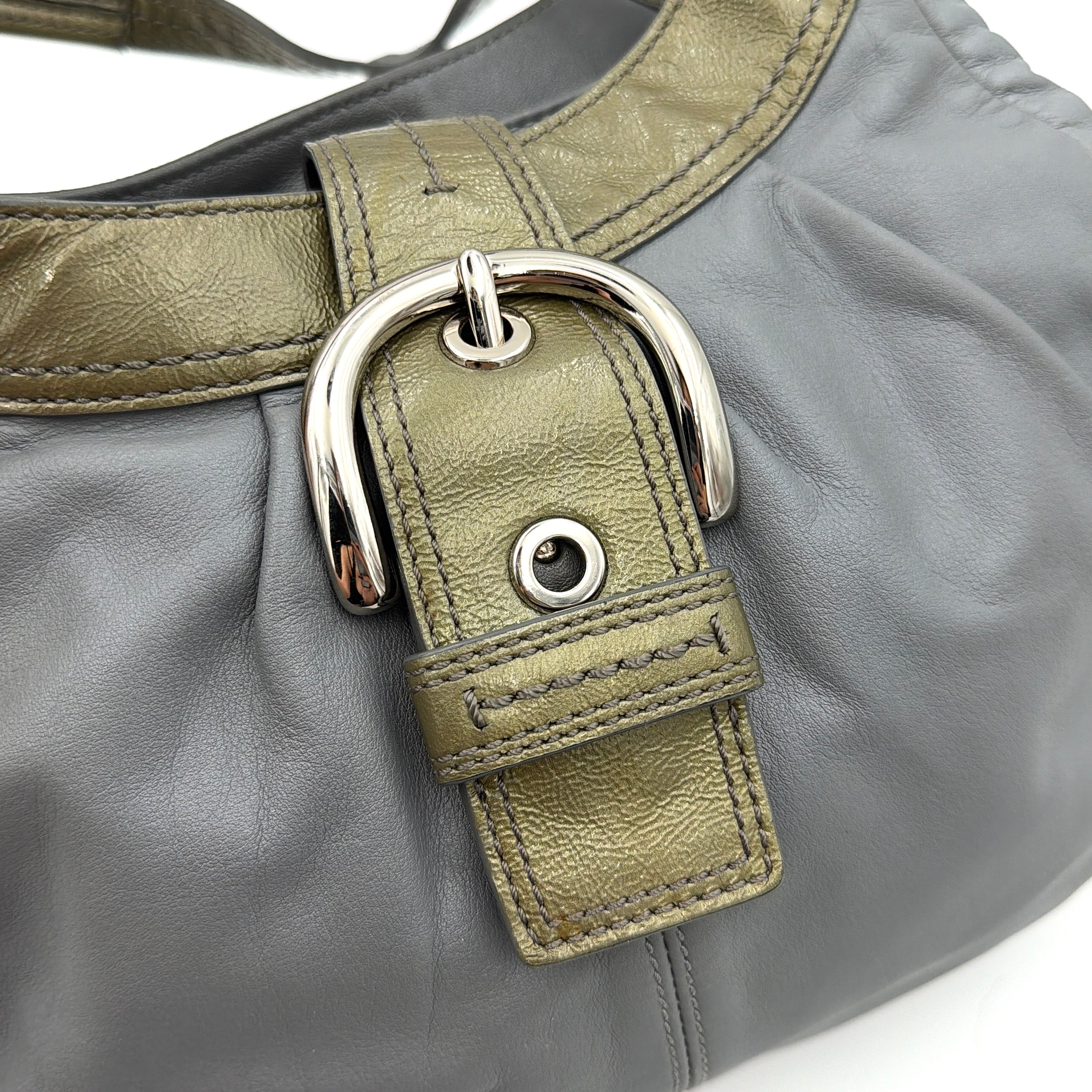 Coach Y2K Soho Lynn Hobo Shoulder Bag Grey