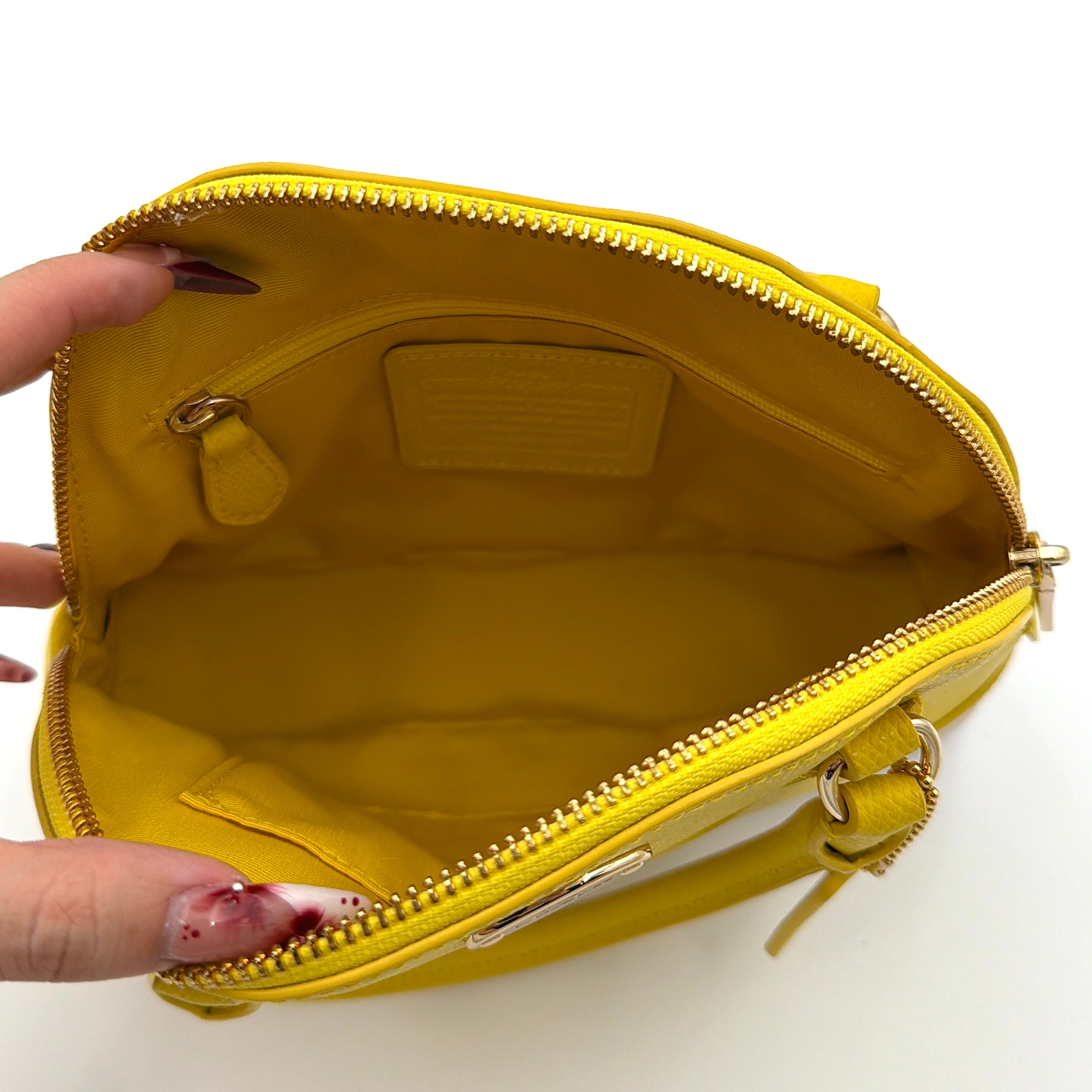 Coach 2Way Mini Cora Domed Handbag Yellow