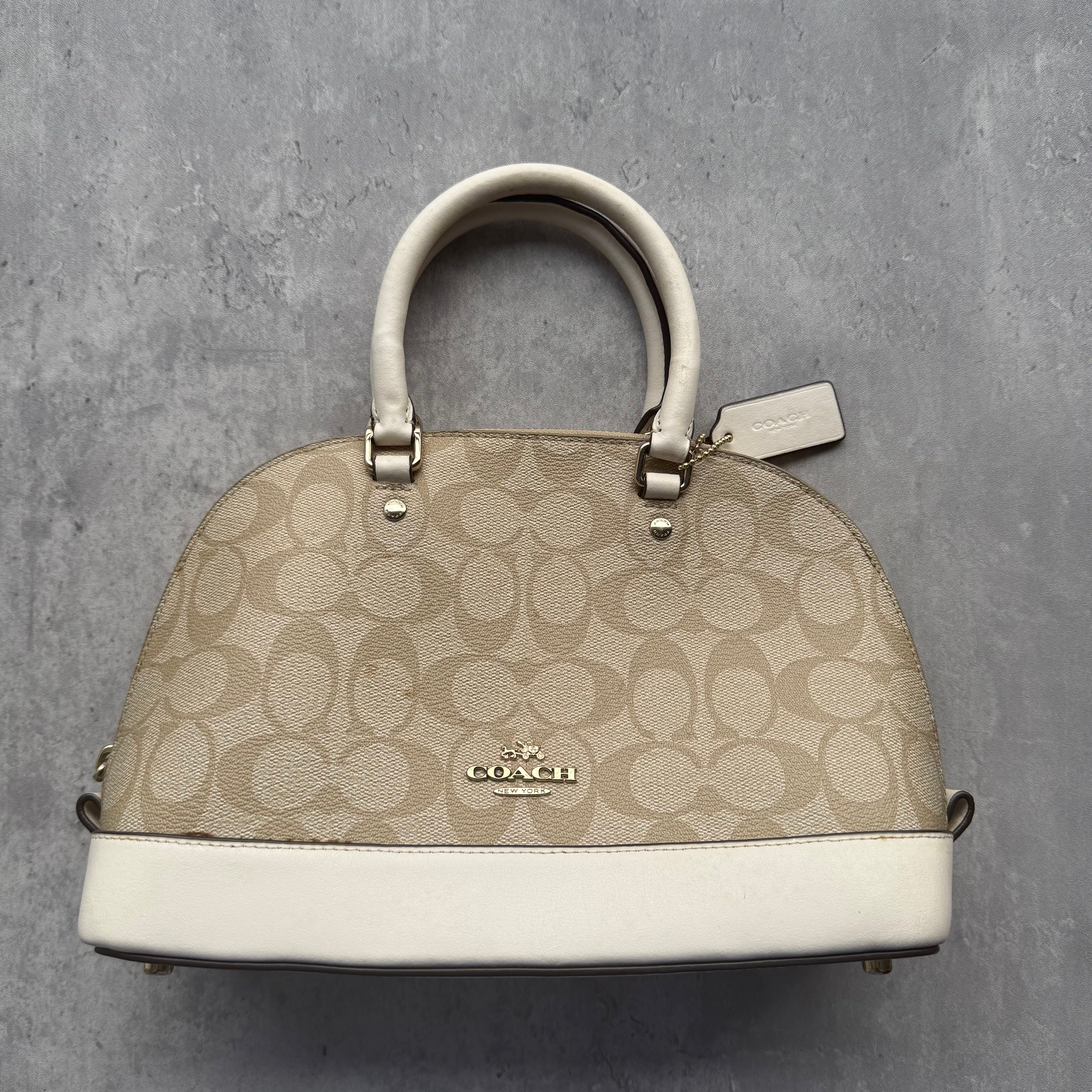 Coach 2Way Signature Sierra Hand Bag Beige/Cream