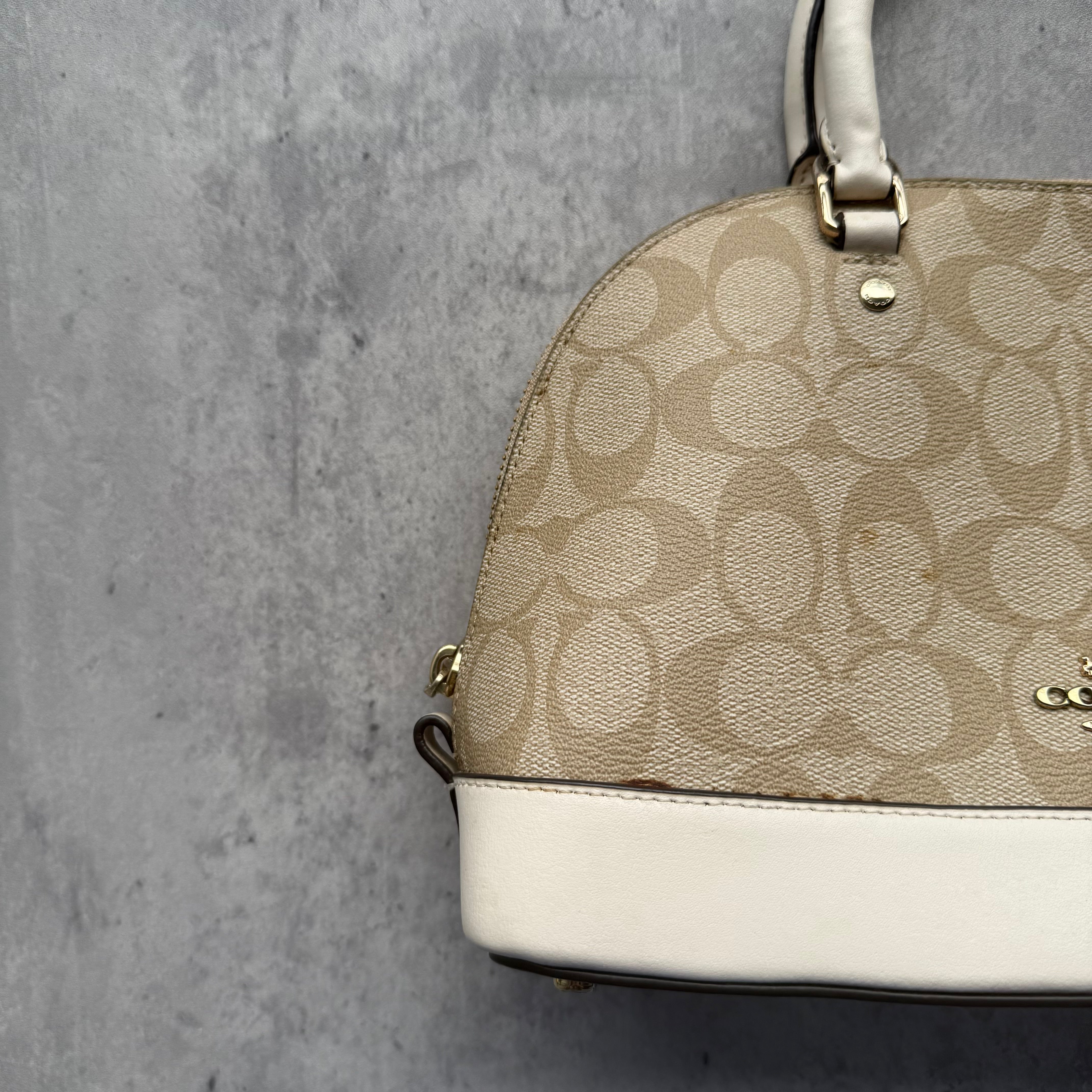 Coach 2Way Signature Sierra Hand Bag Beige/Cream