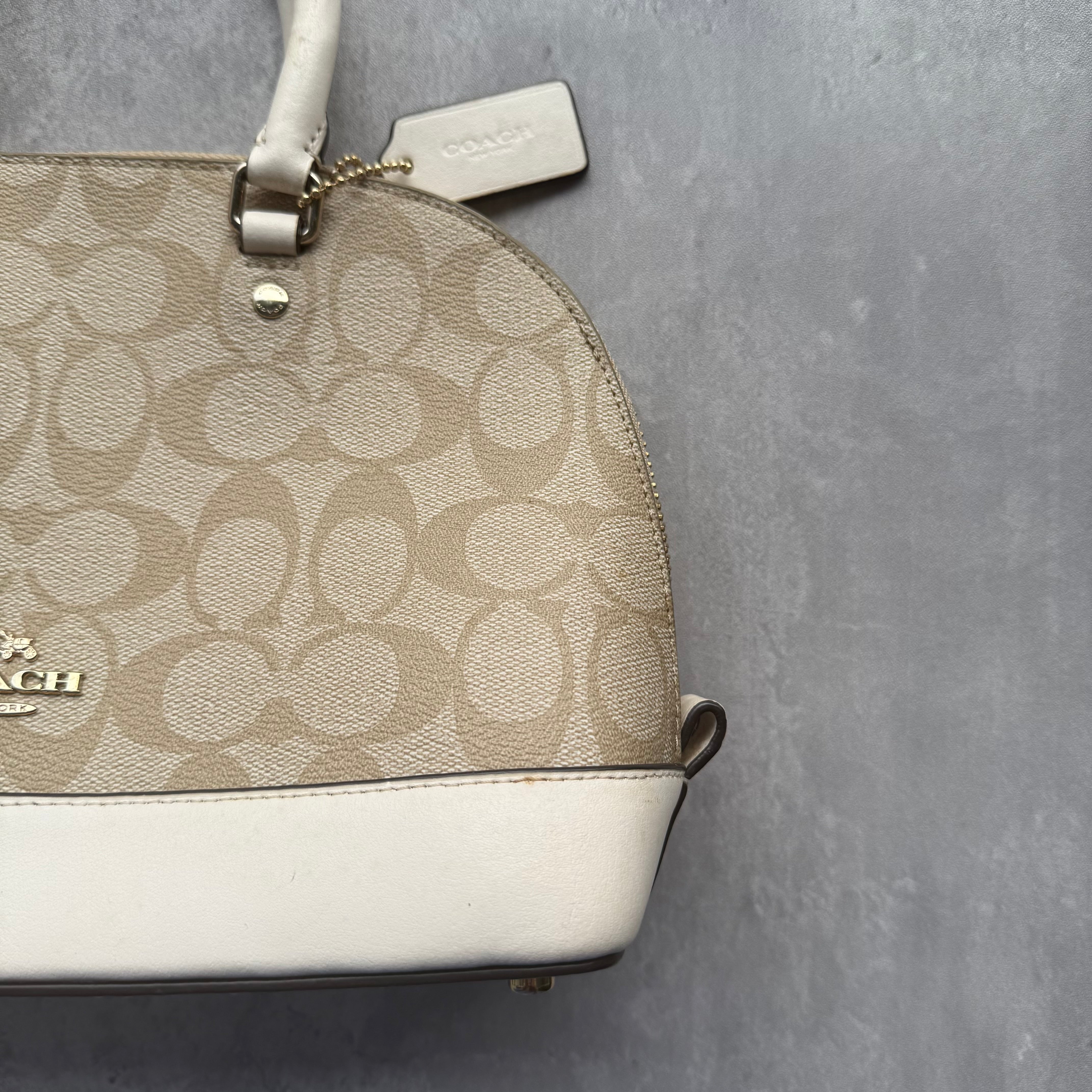 Coach 2Way Signature Sierra Hand Bag Beige/Cream