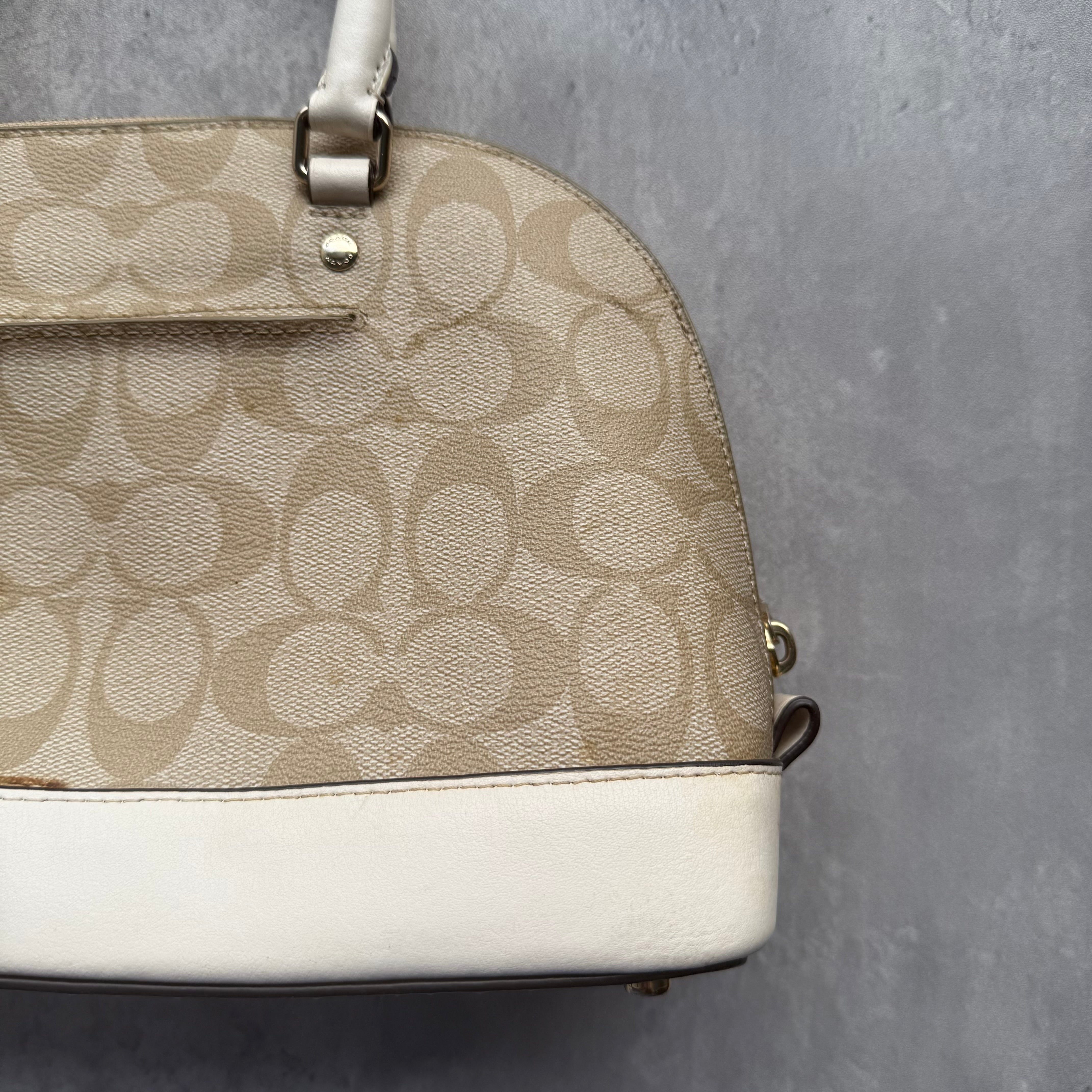 Coach 2Way Signature Sierra Hand Bag Beige/Cream