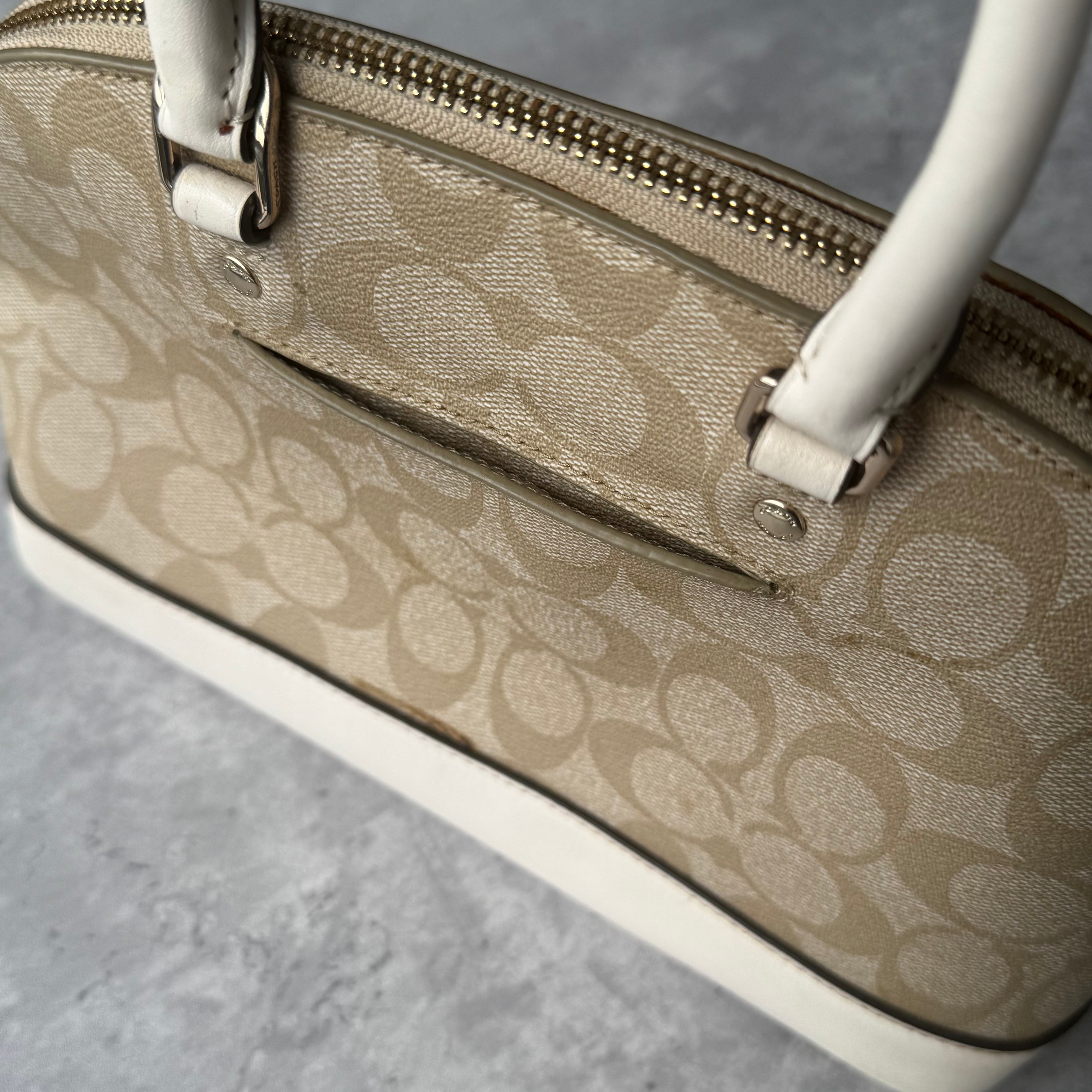 Coach 2Way Signature Sierra Hand Bag Beige/Cream