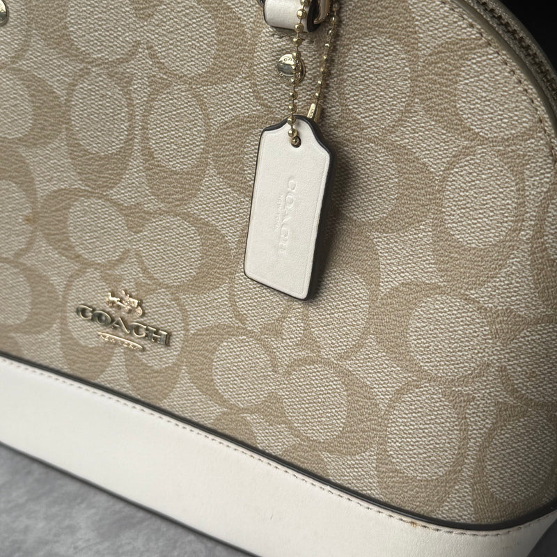 Coach 2Way Signature Sierra Hand Bag Beige/Cream