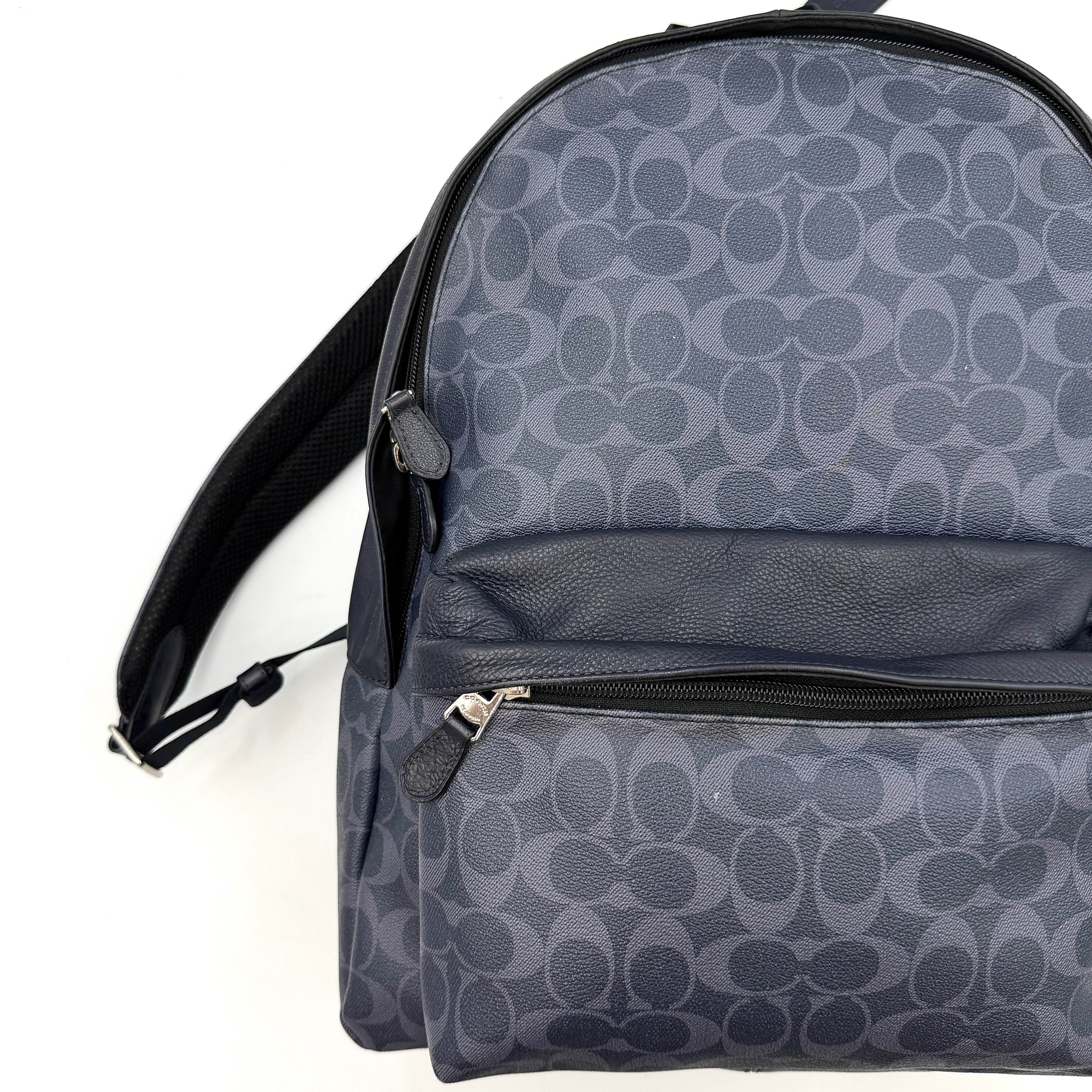 Coach Signature Charles Backpack Navy Blue