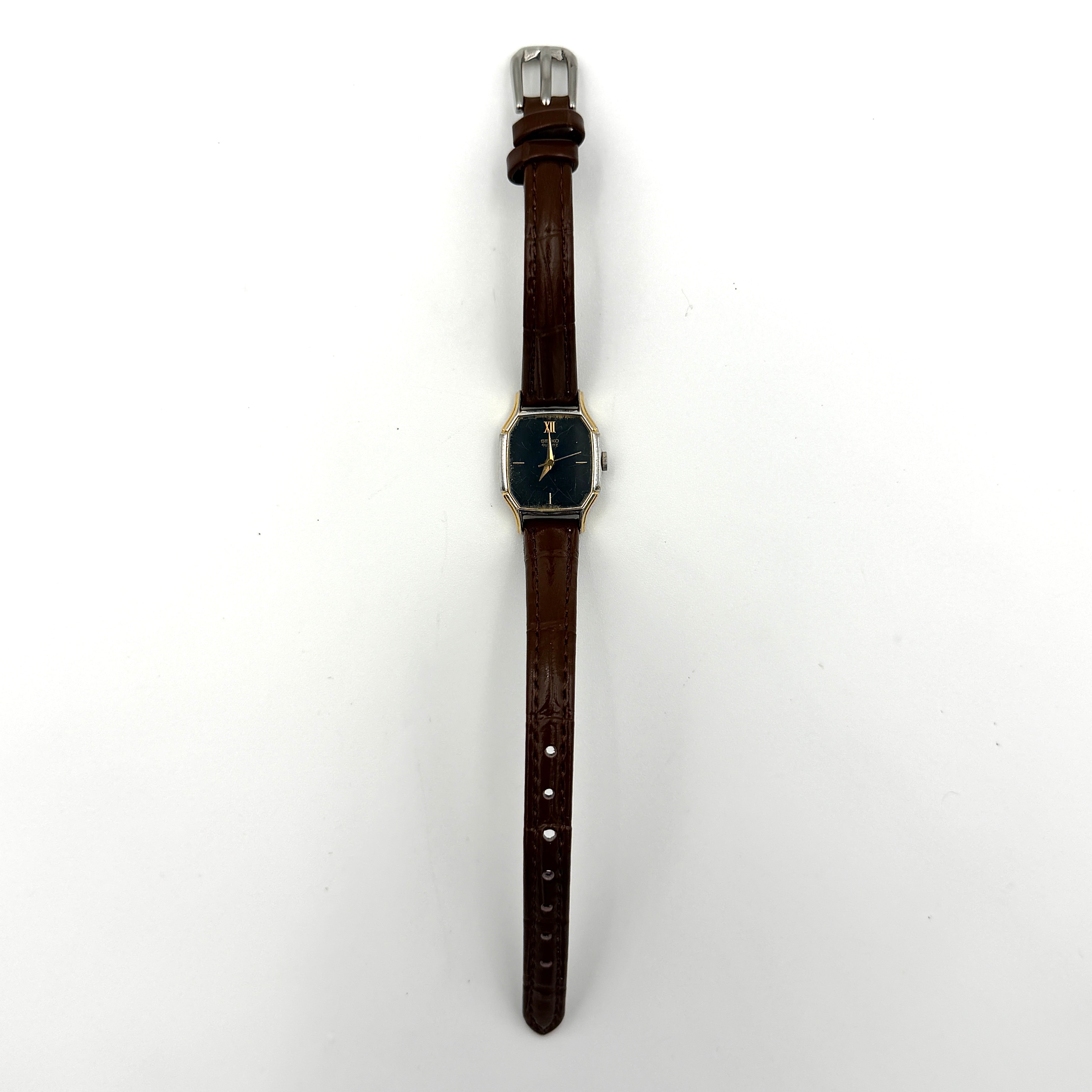 Seiko Tank 1421-566A Quartz Watch Gold/Black