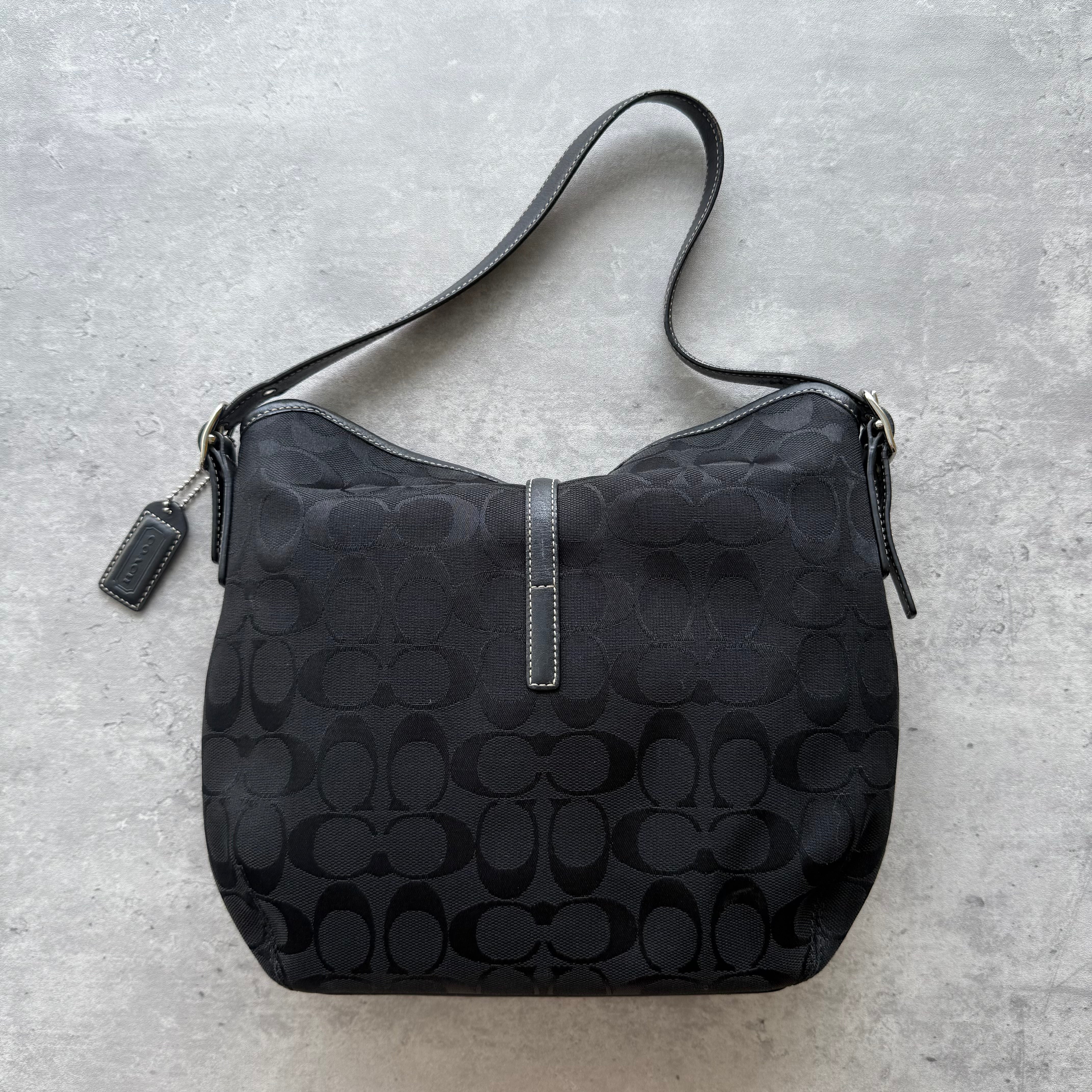 Coach Signature Clip Shoulder Bag Black