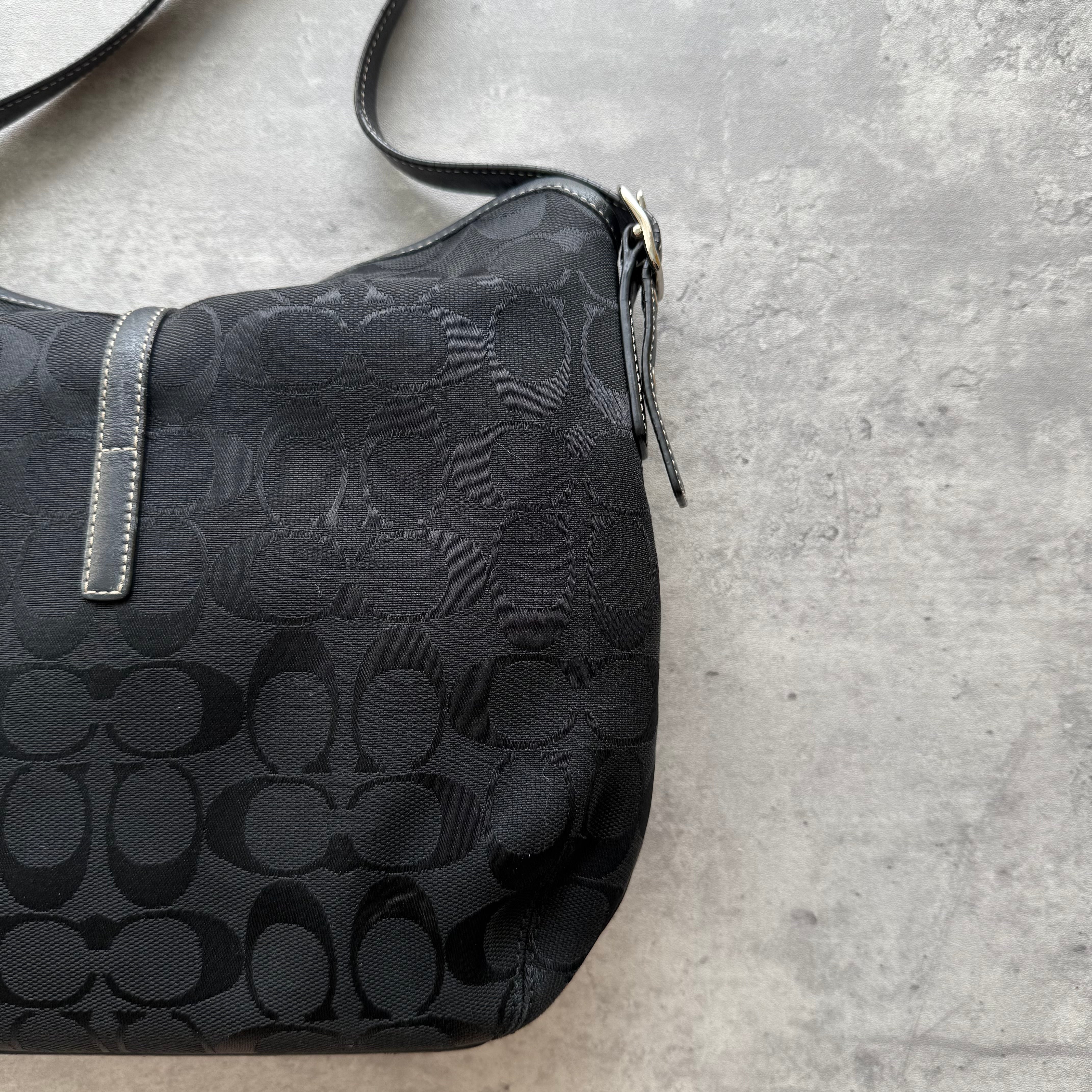 Coach Signature Clip Shoulder Bag Black