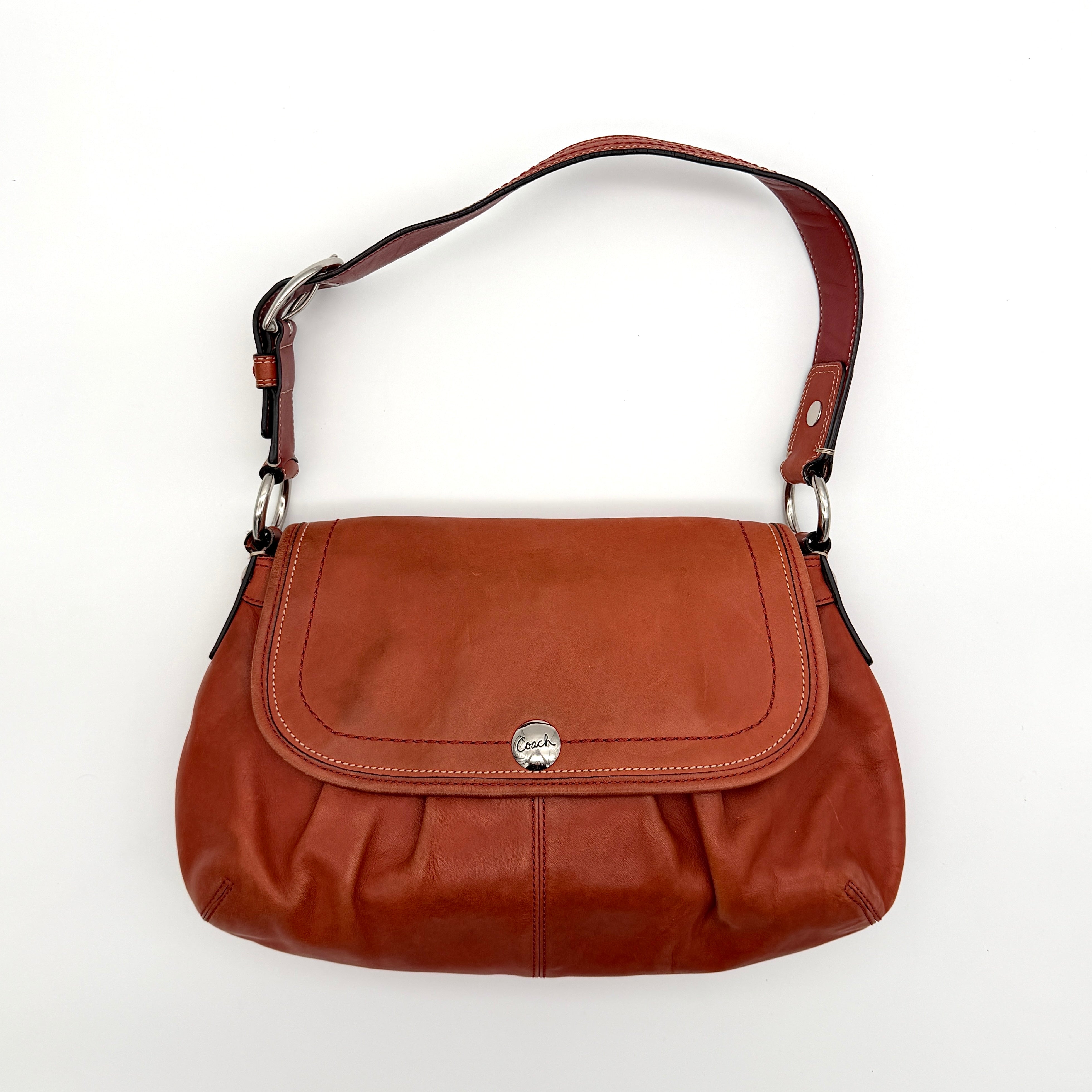 Coach Soho Pleated Shoulder Bag Burnt Orange