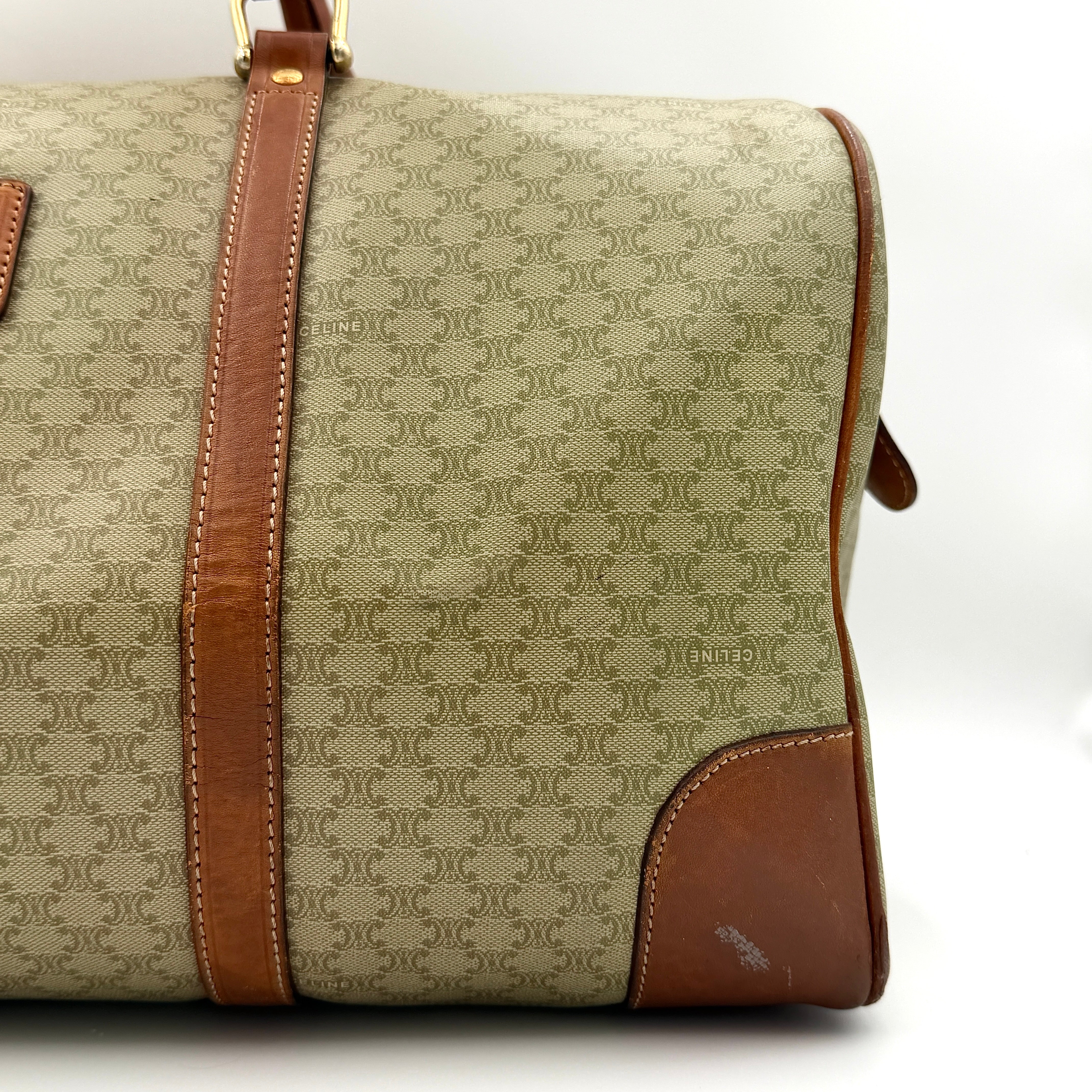 Celine Macadam Triomphe Duffle Bag Beige