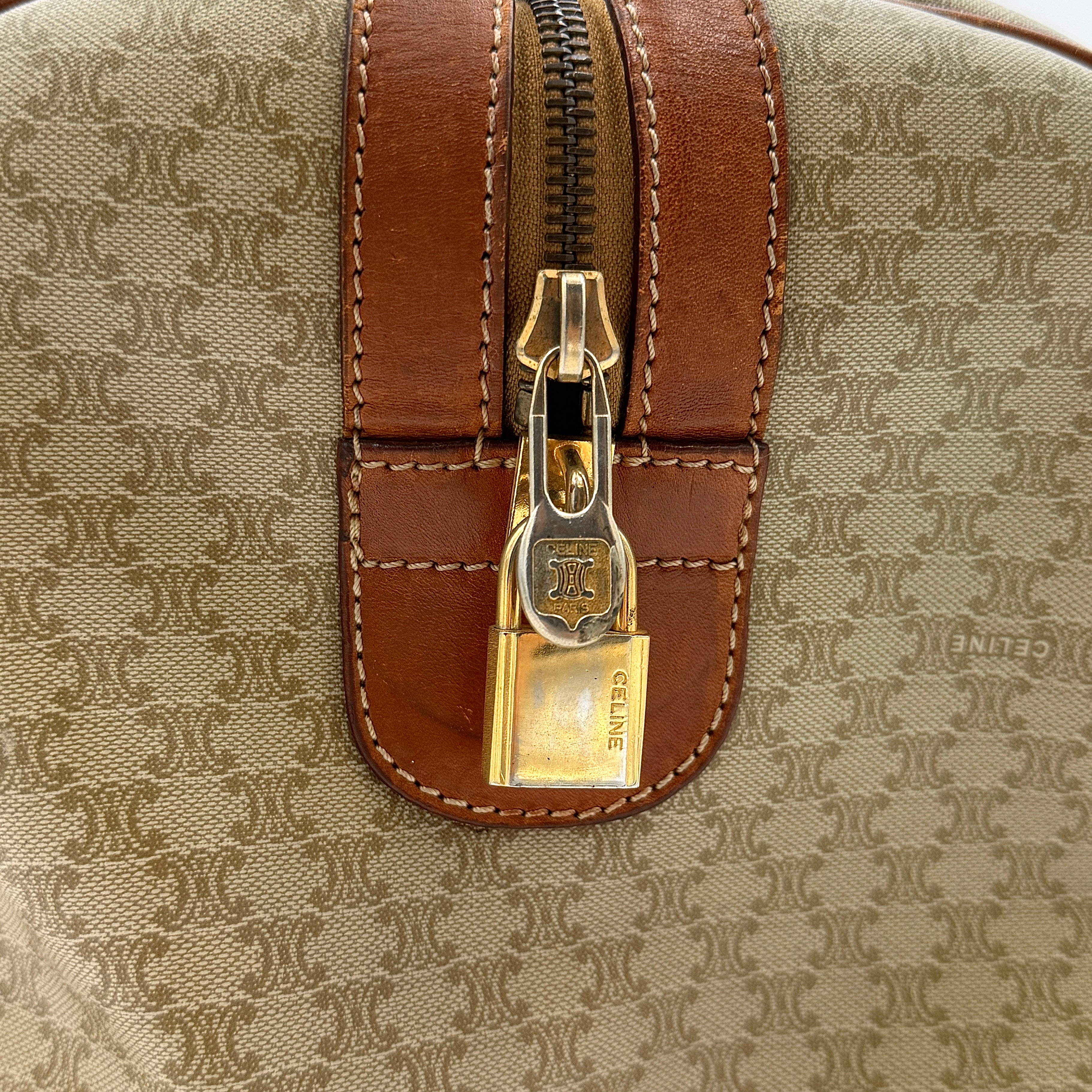 Celine Macadam Triomphe Duffle Bag Beige